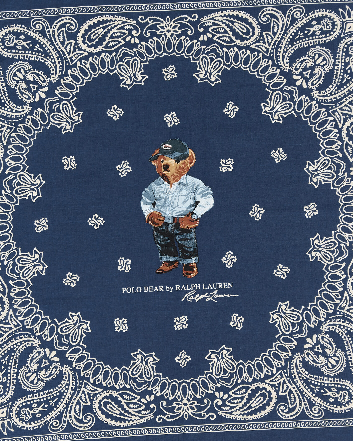 Herr | Polo Ralph Lauren Printed Bear Scarf Navy Multi | Polo Ralph Lauren | Printed Bear Scarf Navy Multi