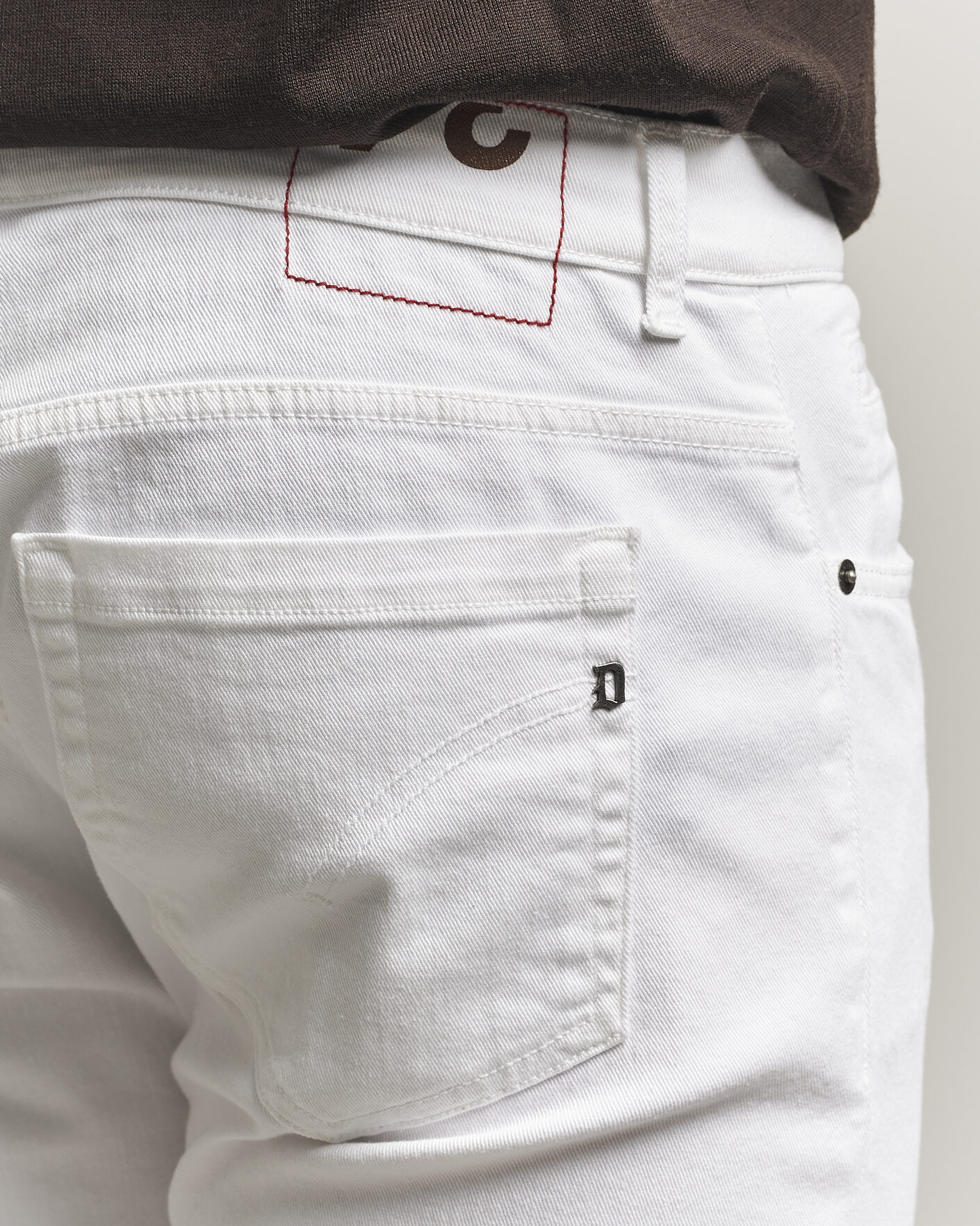 Herr | Byxor | Dondup | George Bullstretch 5-Pocket Pants White