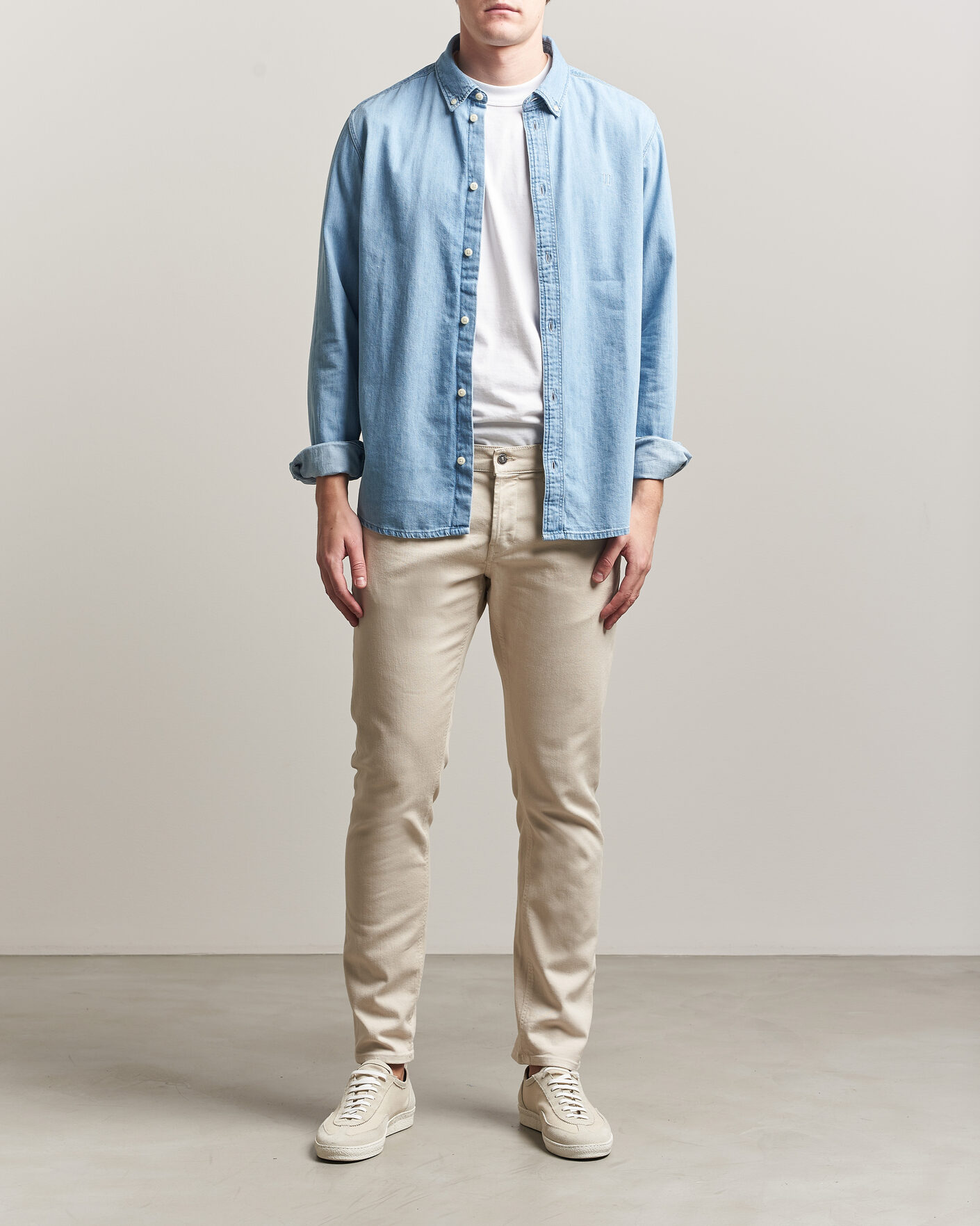 Herr | Byxor | Dondup | George Bullstretch 5-Pocket Pants Beige