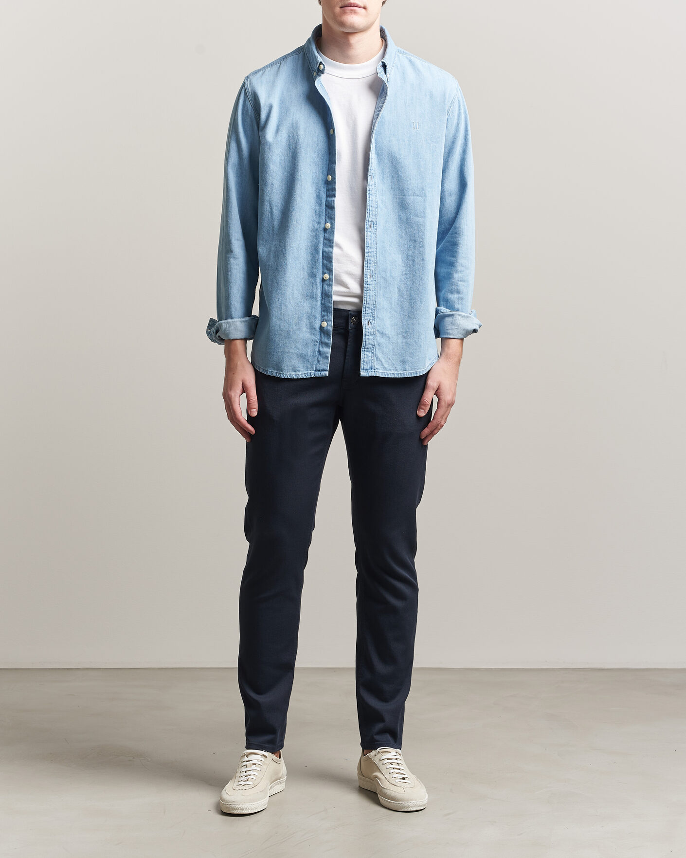 Herr | Byxor | Dondup | George Bullstretch 5-Pocket Pants Navy