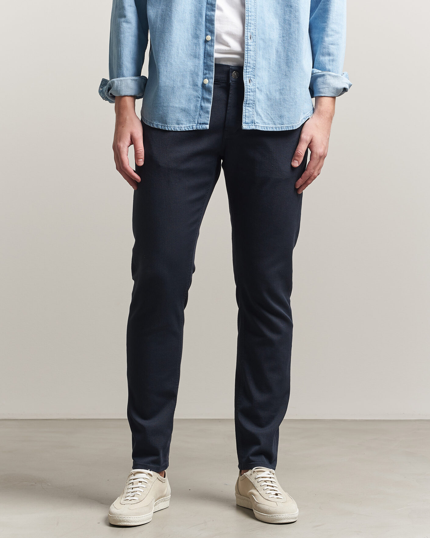 Herr | Byxor | Dondup | George Bullstretch 5-Pocket Pants Navy