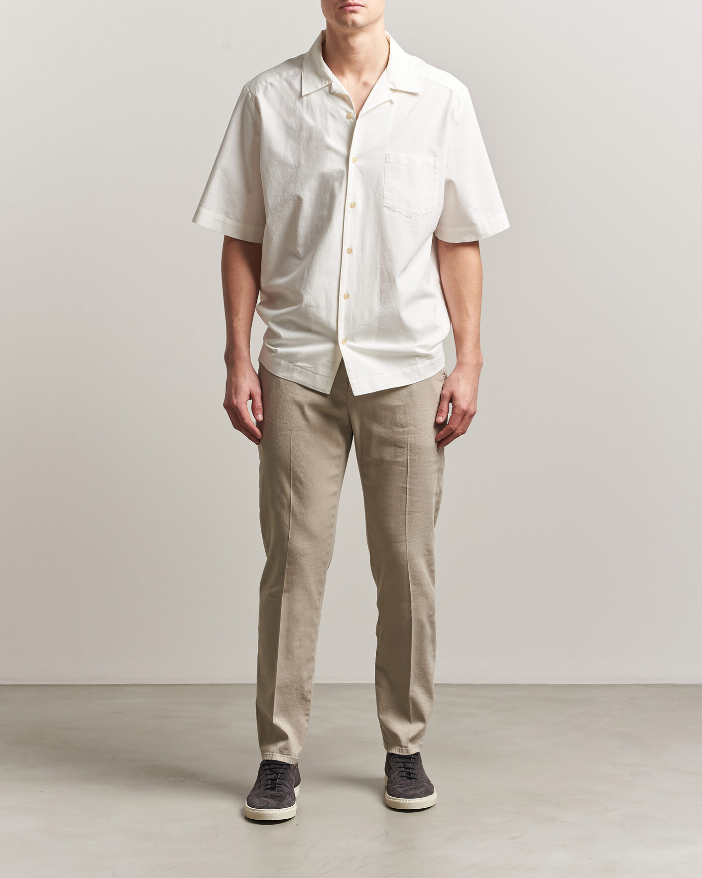Herr | Byxor | Dondup | Spiritisimo Linen Stretch Chinos Beige