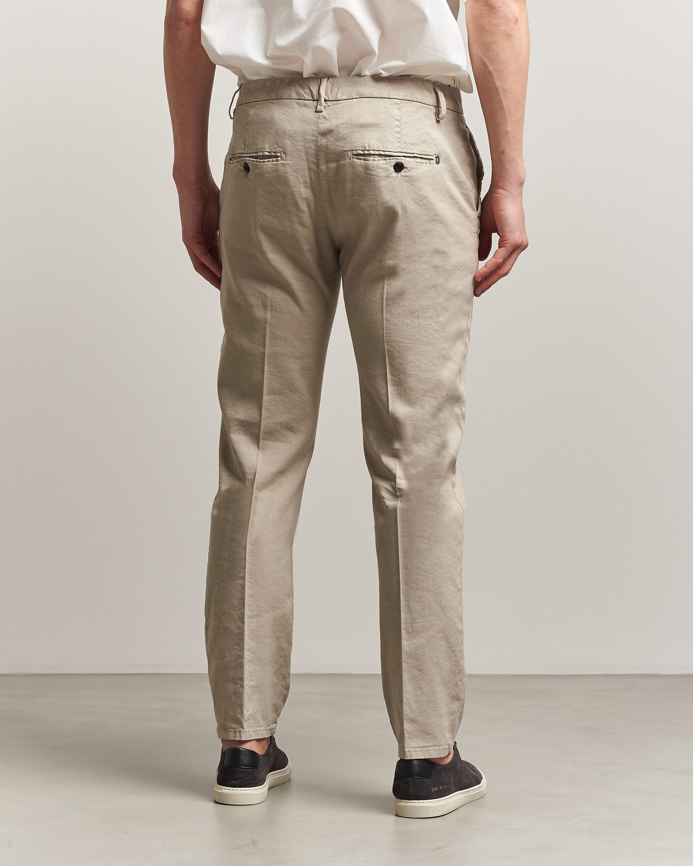 Herr | Byxor | Dondup | Spiritisimo Linen Stretch Chinos Beige
