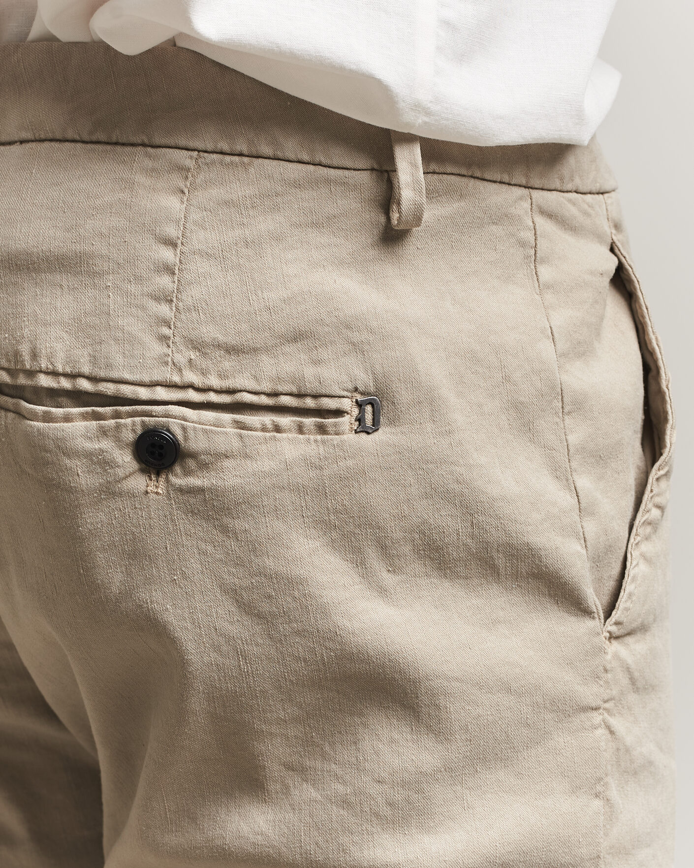 Herr | Byxor | Dondup | Spiritisimo Linen Stretch Chinos Beige