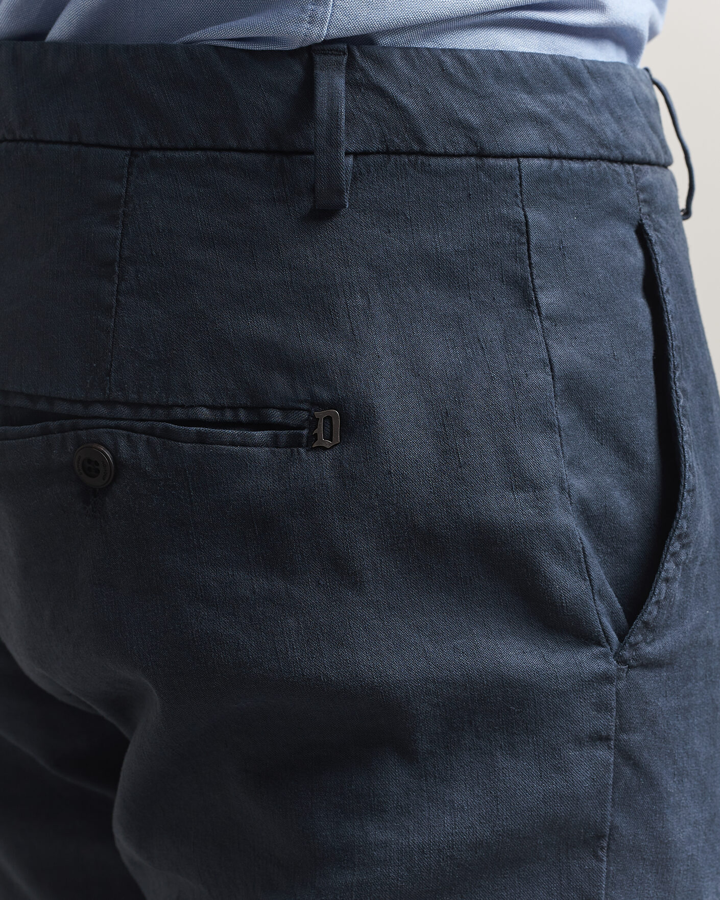Herr | Byxor | Dondup | Spiritisimo Linen Stretch Chinos Navy