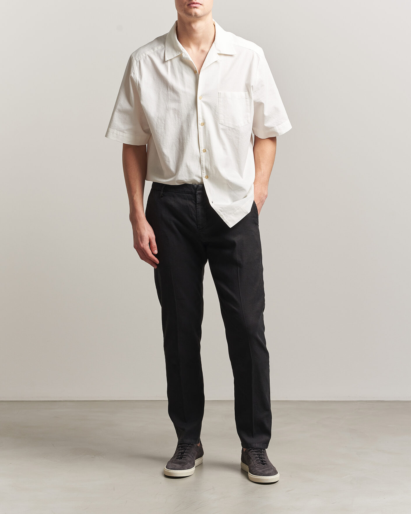 Herr | Byxor | Dondup | Spiritisimo Linen Stretch Chinos Black