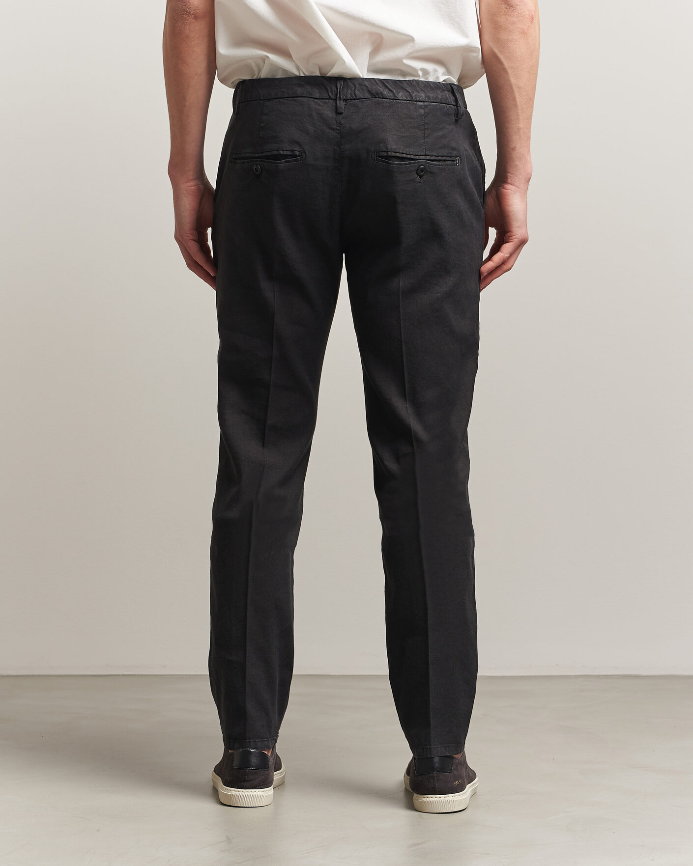 Herr | Byxor | Dondup | Spiritisimo Linen Stretch Chinos Black