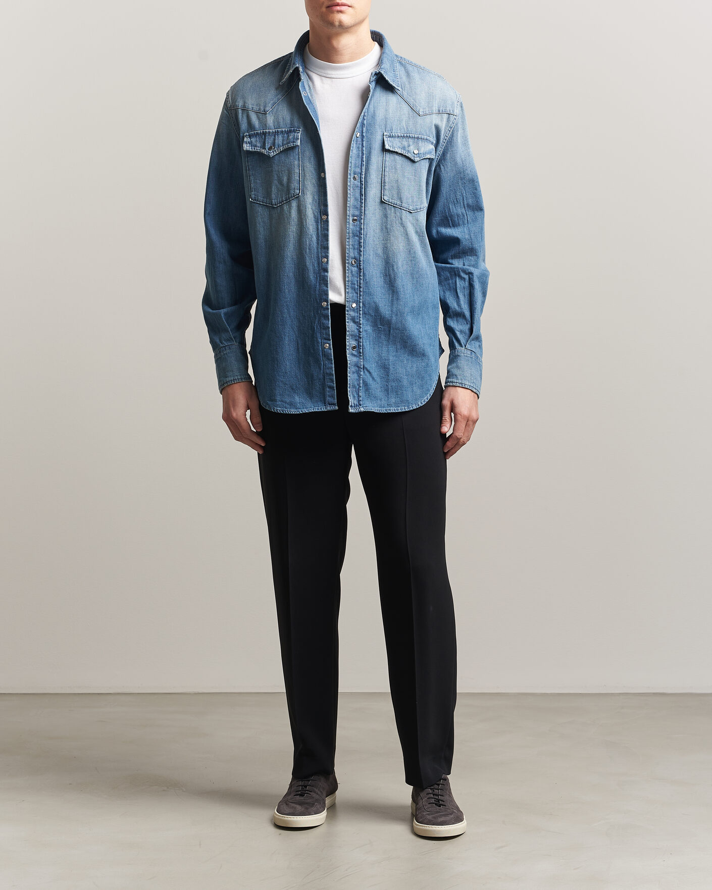 Herr | Skjortor | Dondup | Regular Fit Denim Shirt Medium Blue