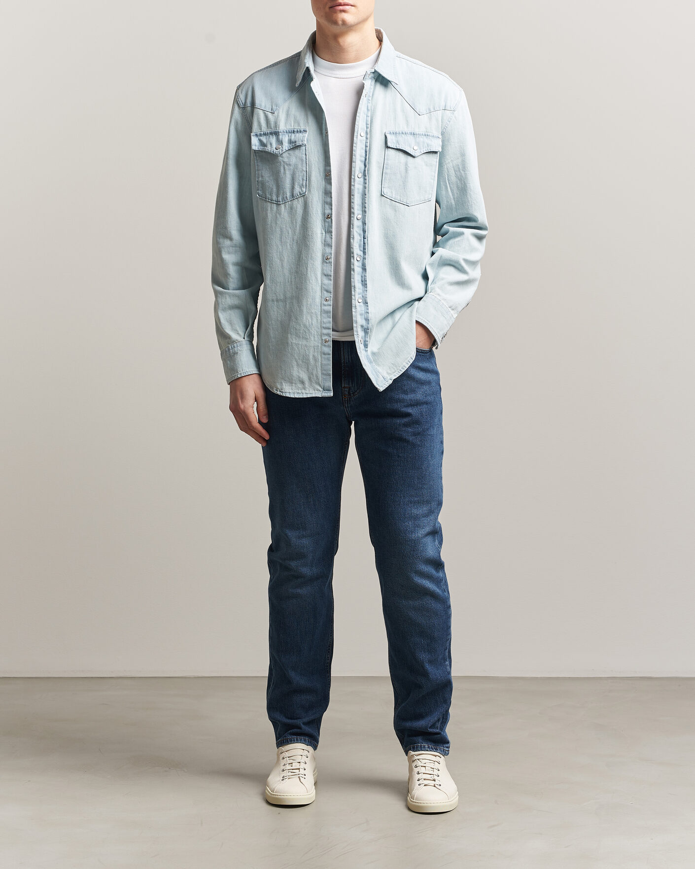 Herr | Skjortor | Dondup | Regular Fit Denim Shirt Light Blue