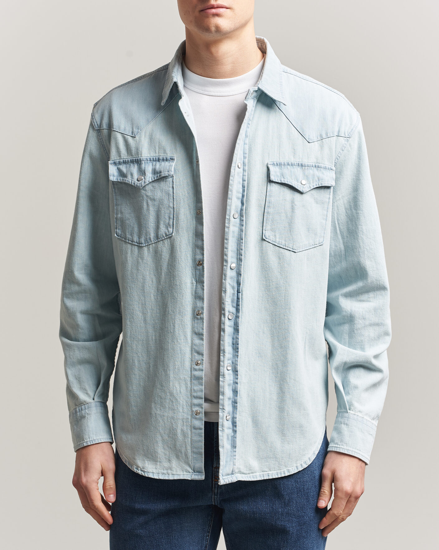 Herr | Skjortor | Dondup | Regular Fit Denim Shirt Light Blue