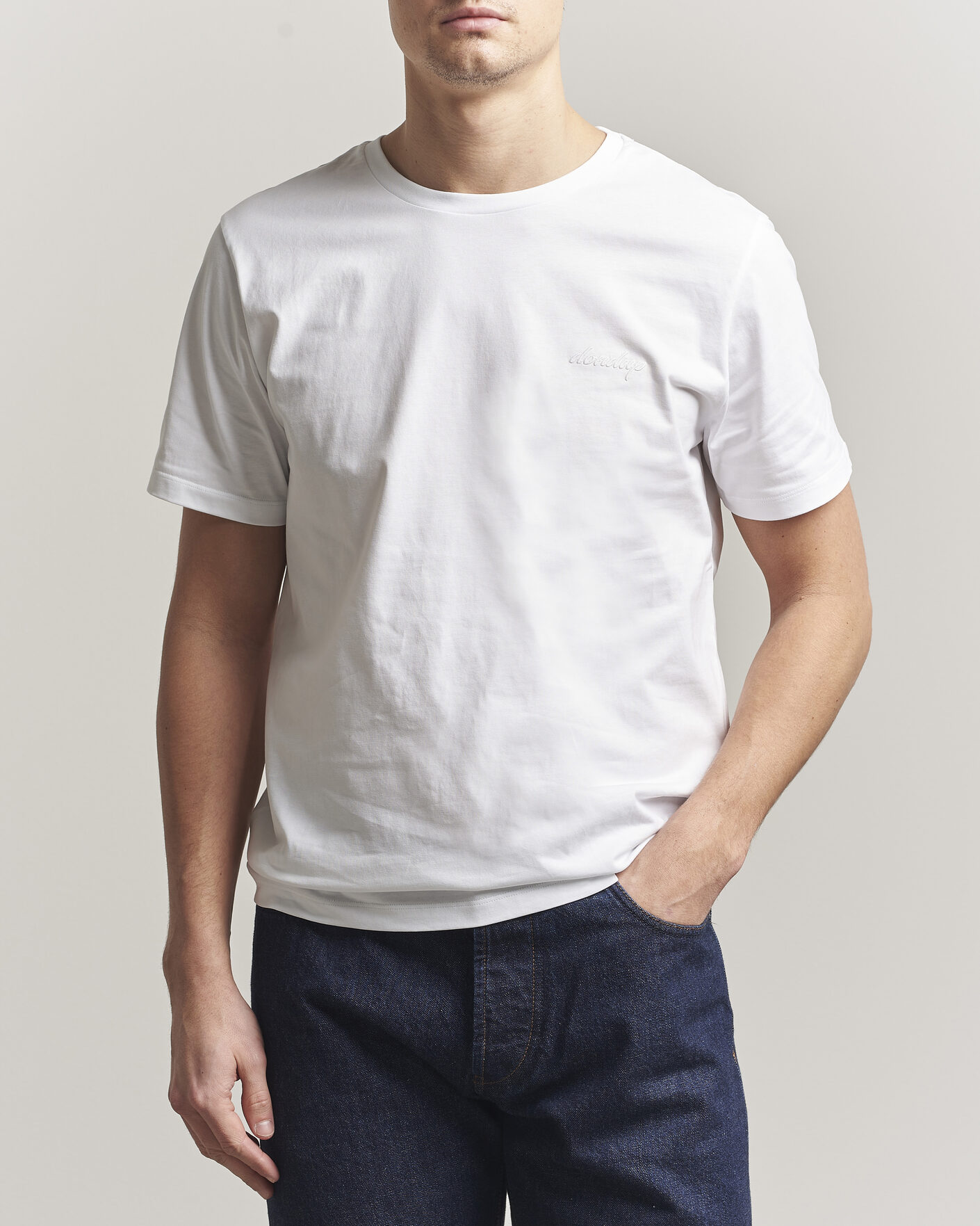 Herr | T-Shirts | Dondup | Logo Crew Neck T-Shirt White