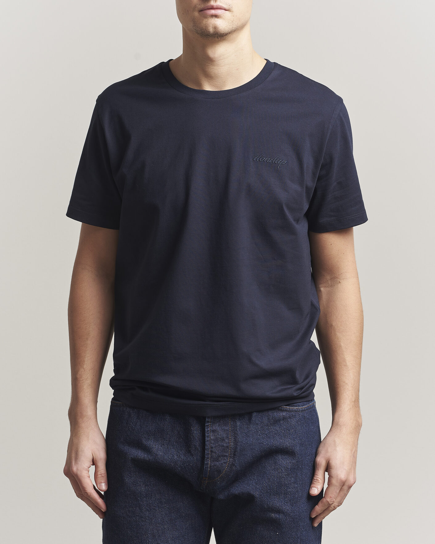 Herr | T-Shirts | Dondup | Logo Crew Neck T-Shirt Navy