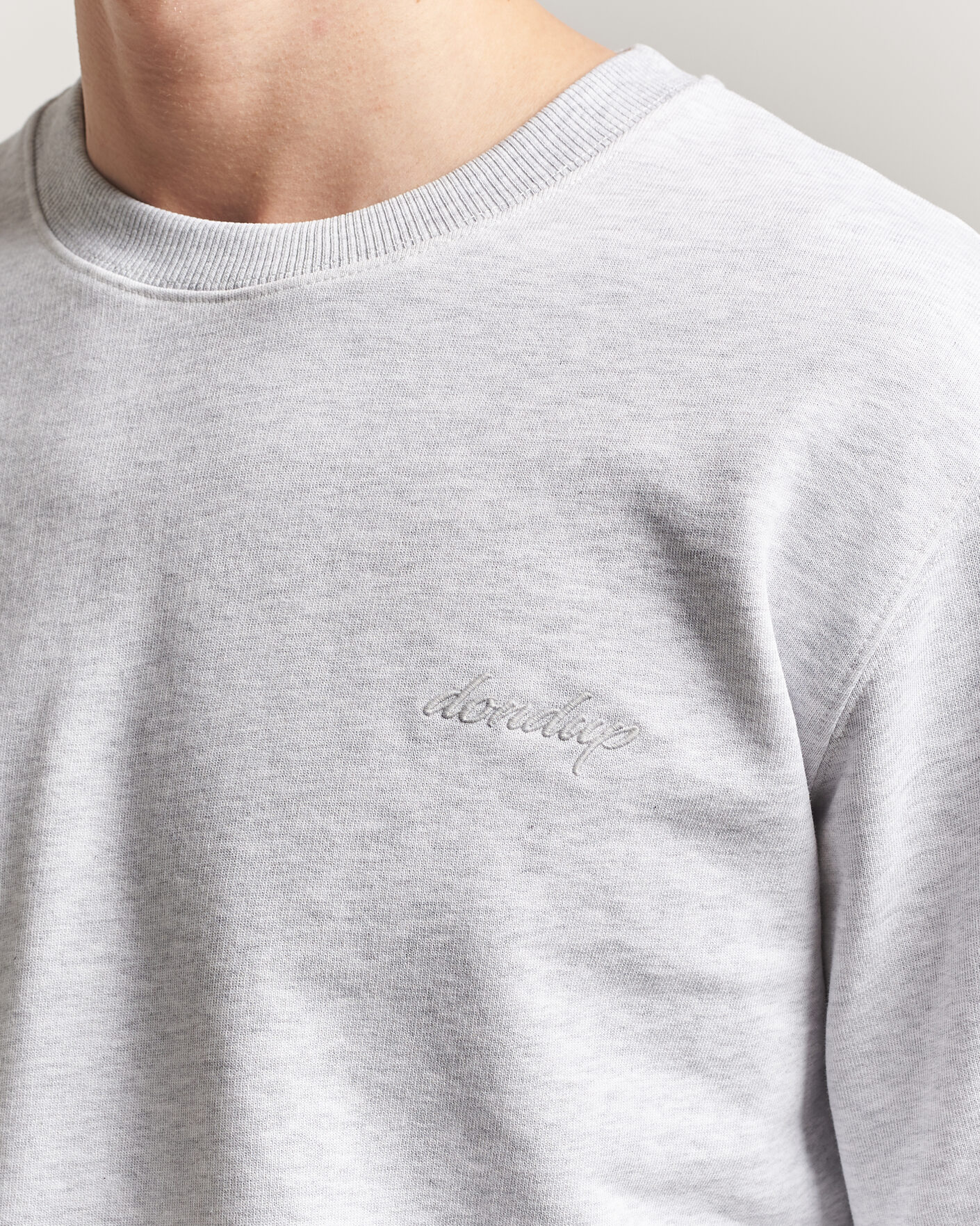 Herr | Tröjor | Dondup | Logo Crew Neck Sweatshirt Light Grey Melange