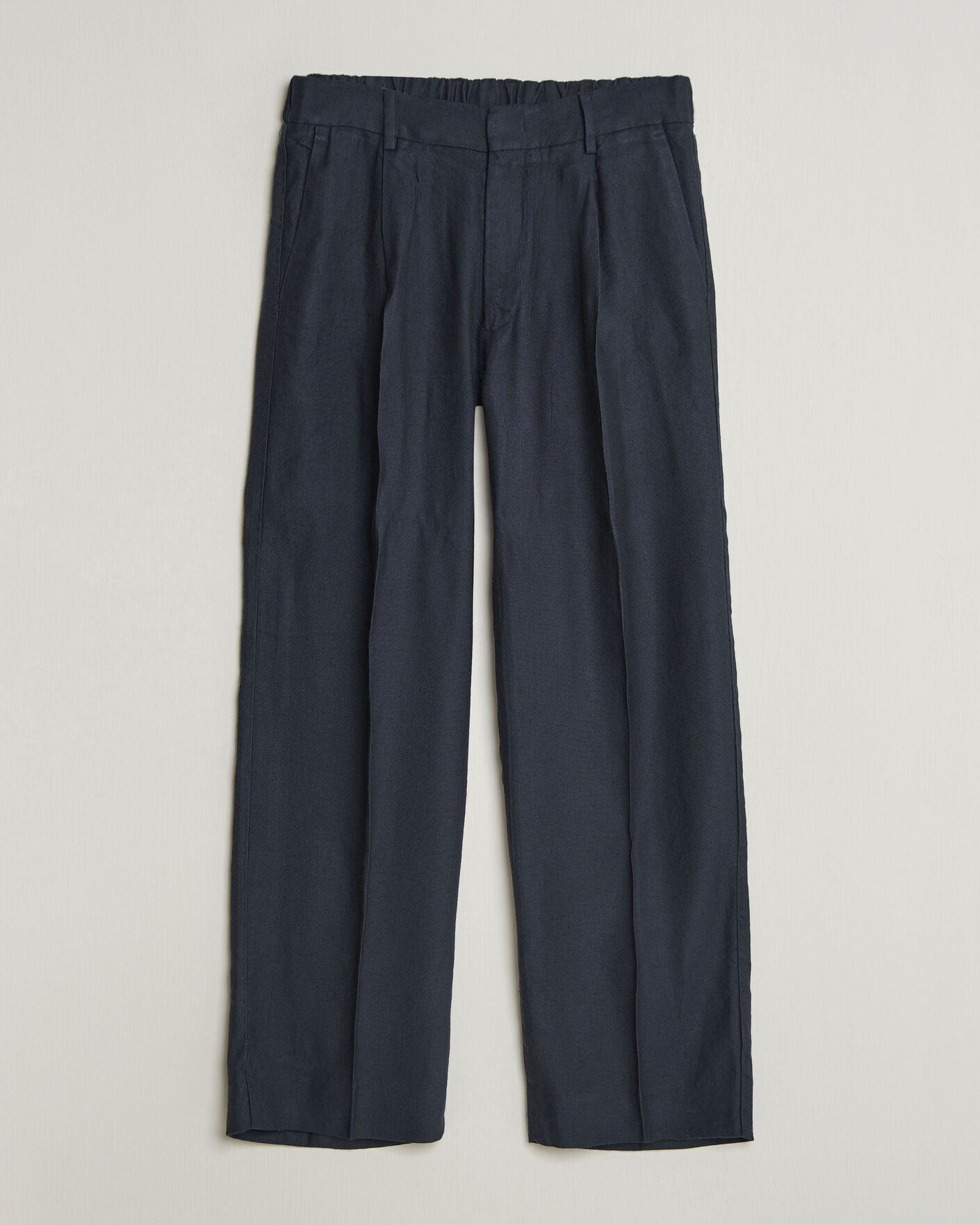 Herr | Byxor | NN07 | Kay Linen/Viscose Drawstring Trousers Deep Navy