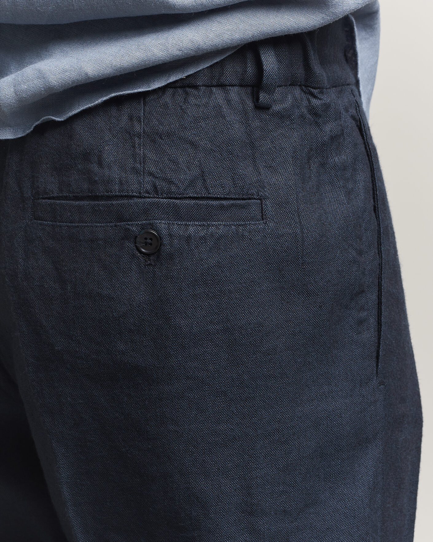 Herr | Byxor | NN07 | Kay Linen/Viscose Drawstring Trousers Deep Navy