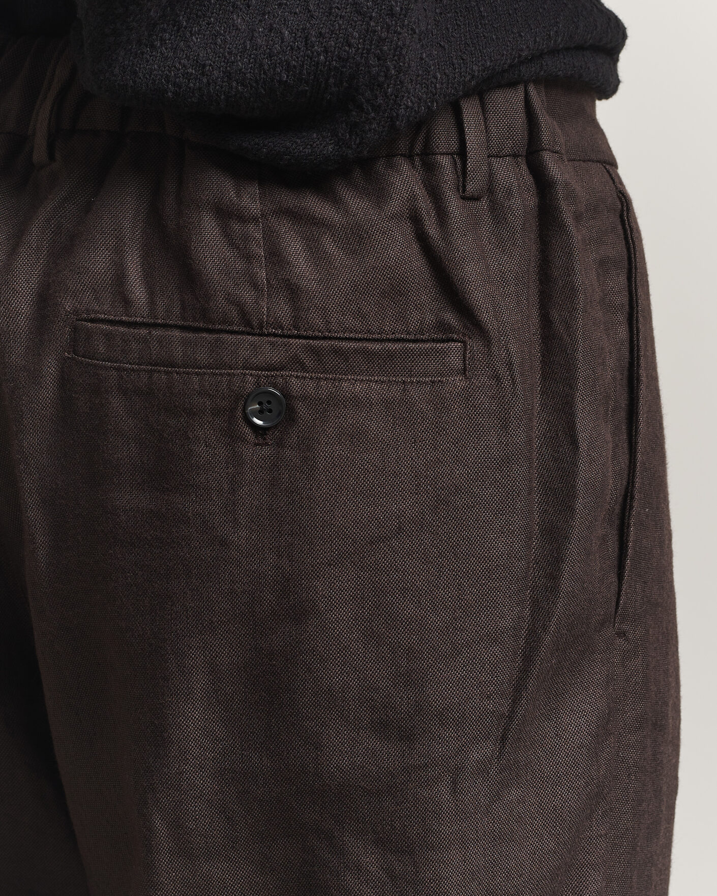 Herr | Byxor | NN07 | Kay Linen/Viscose Drawstring Trousers Deep Truffle