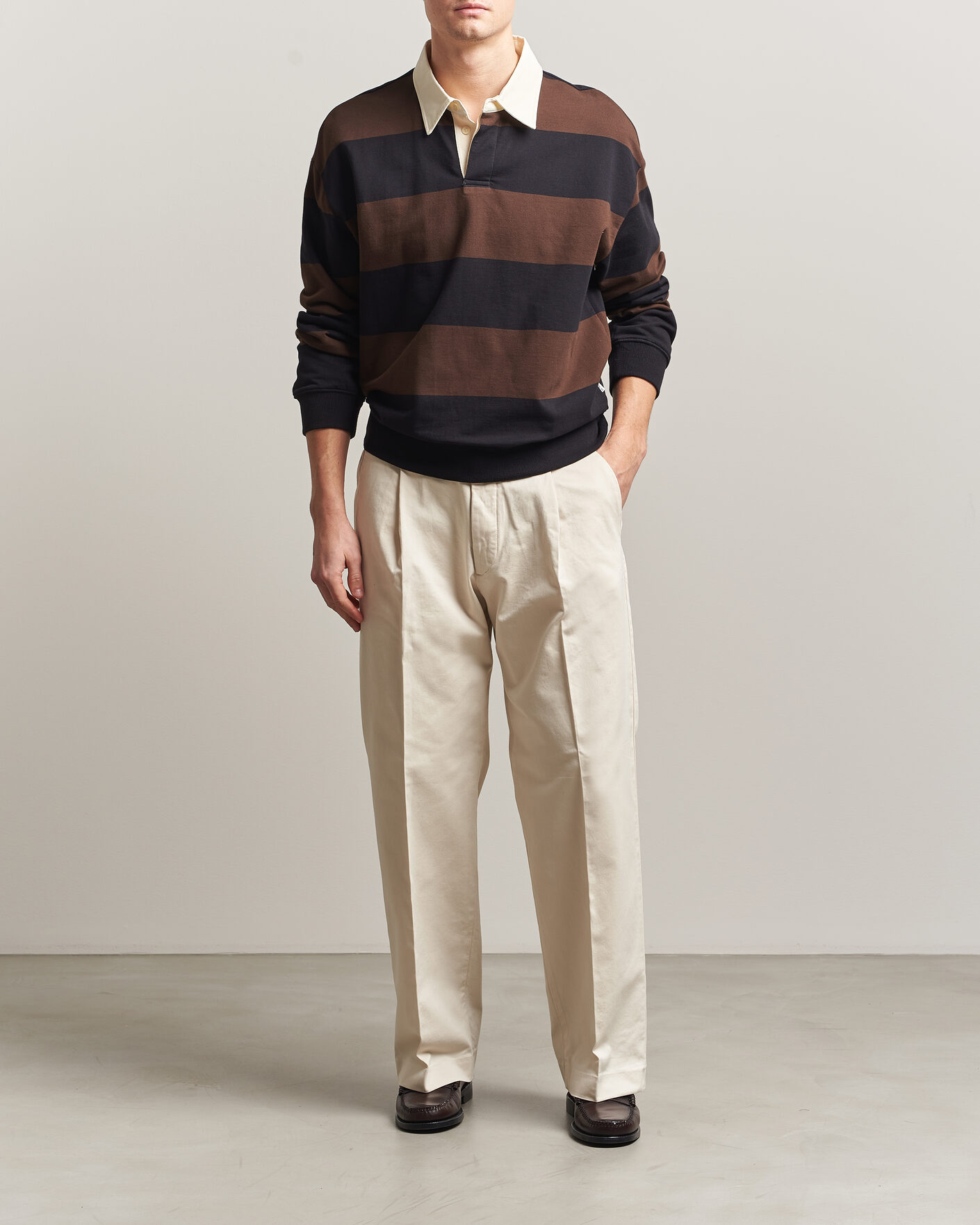 Herr | Byxor | NN07 | Kay Cotton Pleated Trousers Ivory