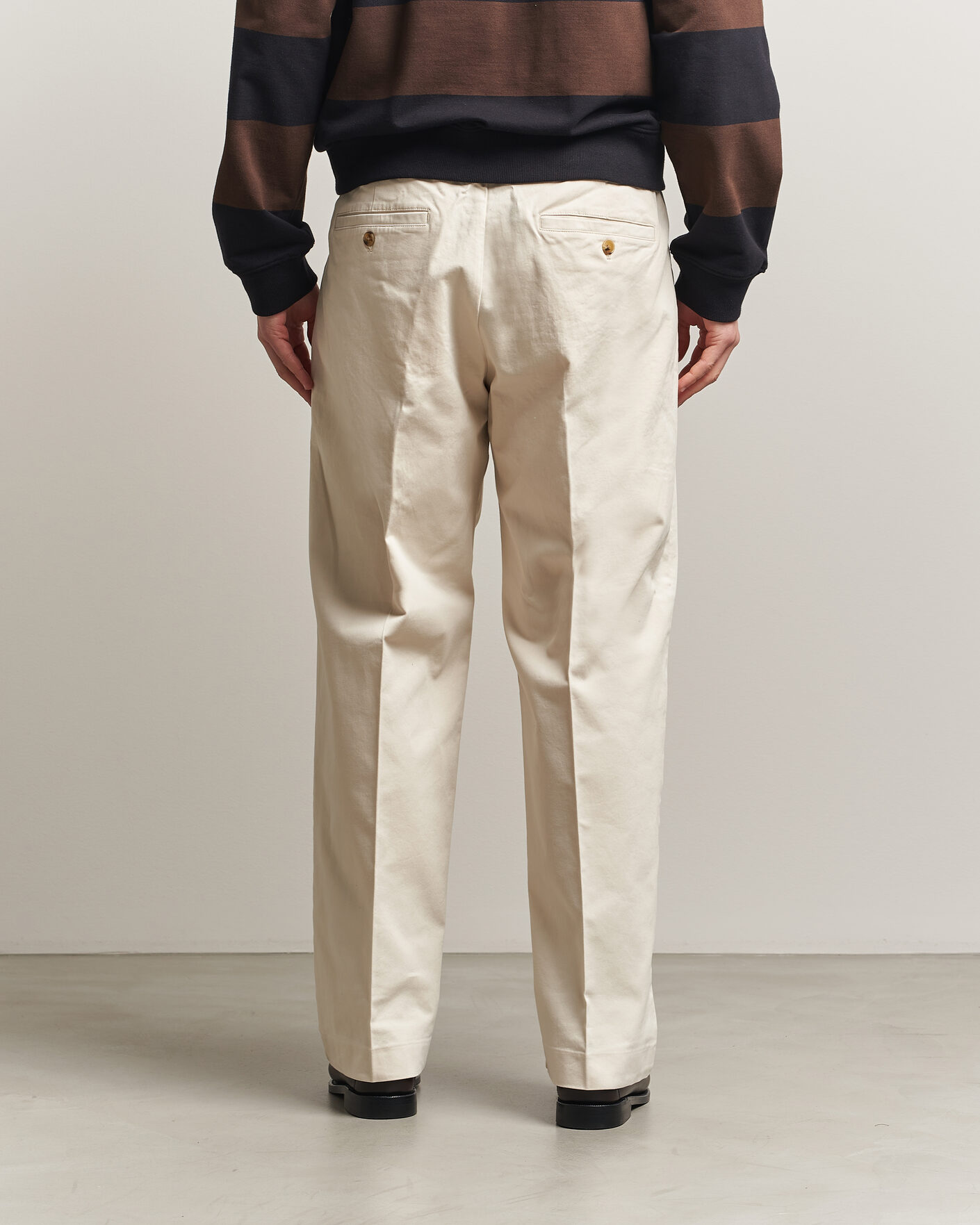 Herr | Byxor | NN07 | Kay Cotton Pleated Trousers Ivory