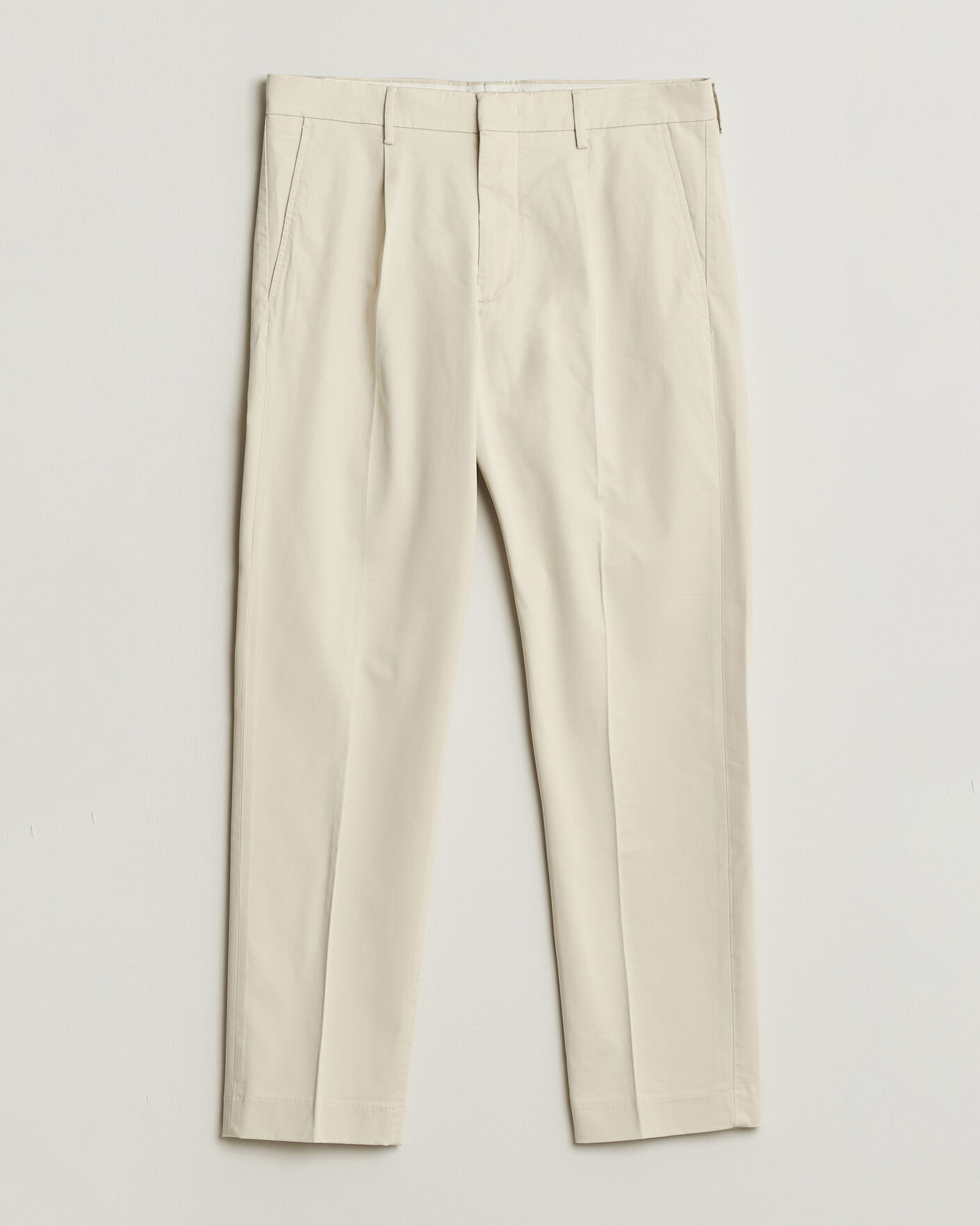 Herr | Byxor | NN07 | Bill Pleated Trousers Ivory
