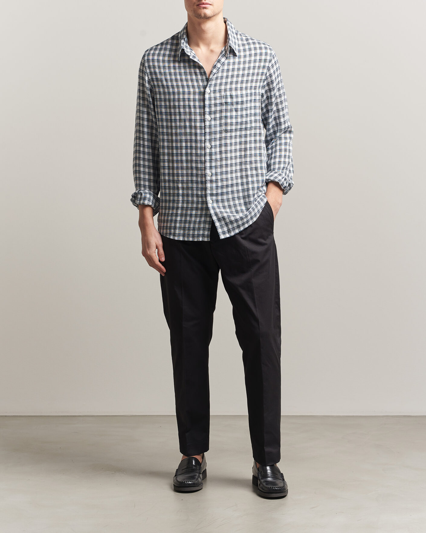 Herr | Byxor | NN07 | Bill Pleated Trousers Black