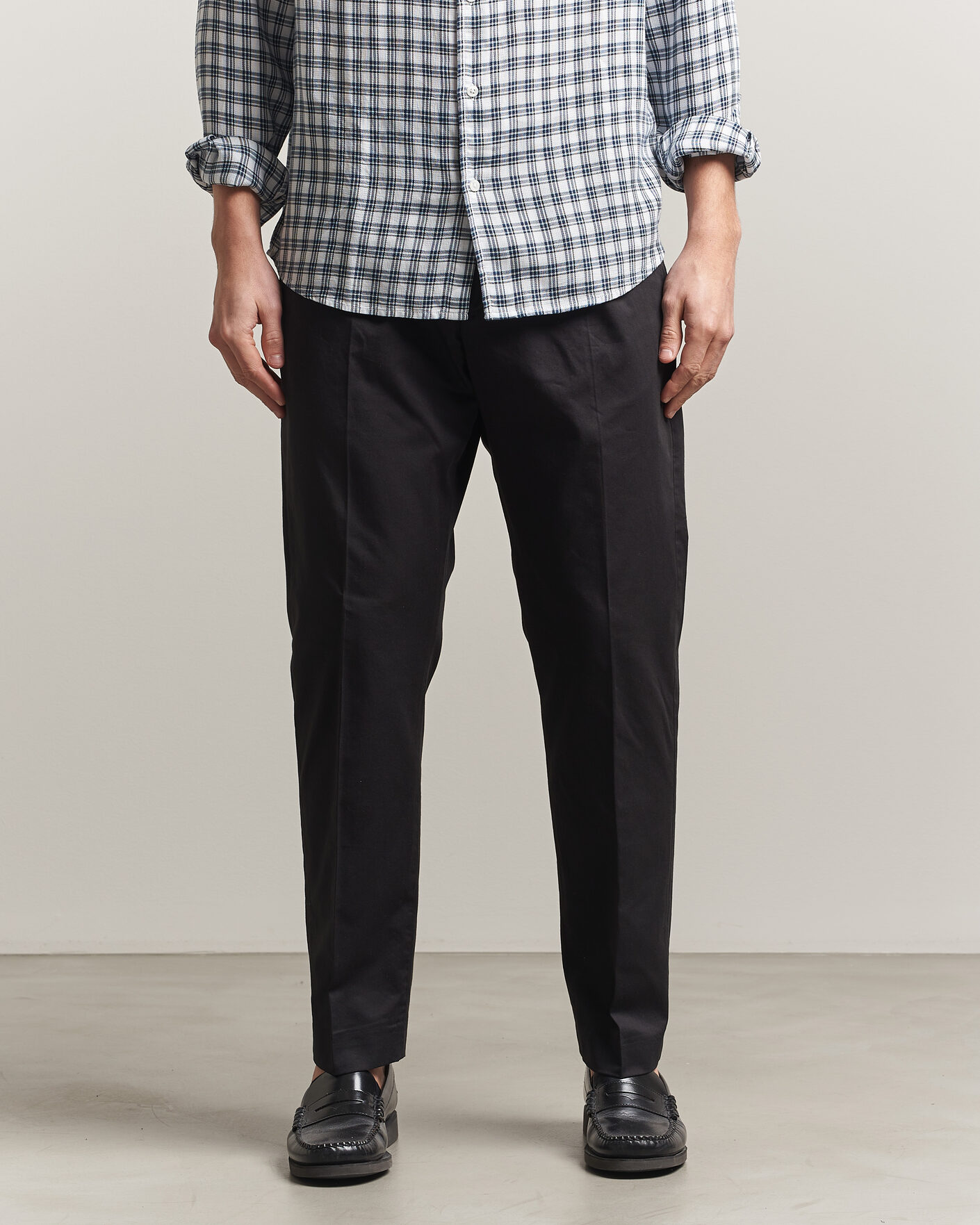 Herr | Byxor | NN07 | Bill Pleated Trousers Black