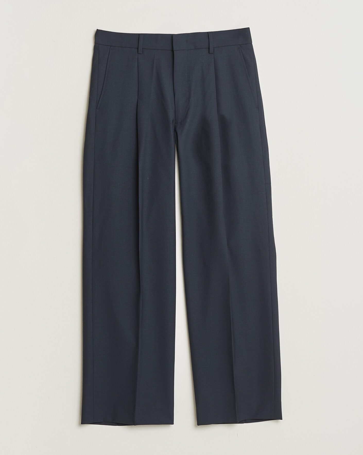 Herr | Byxor | NN07 | Kay Summer Wool Drawstring Trousers Deep Navy
