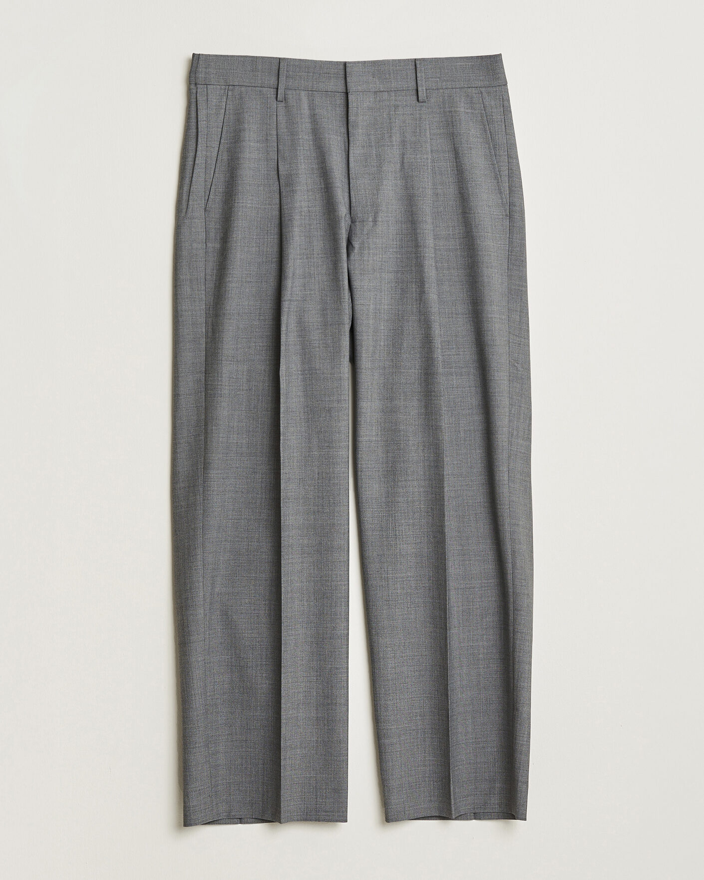 Herr | Byxor | NN07 | Kay Summer Wool Drawstring Trousers Light Grey Melange
