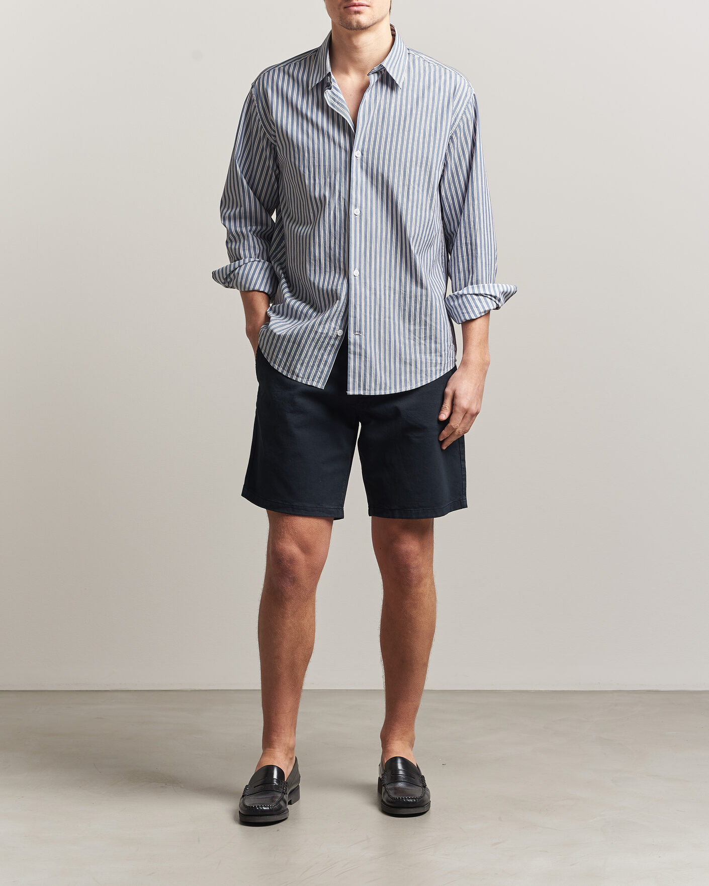 Herr | Shorts | NN07 | Aden Regular Fit Chino Shorts Navy Blue