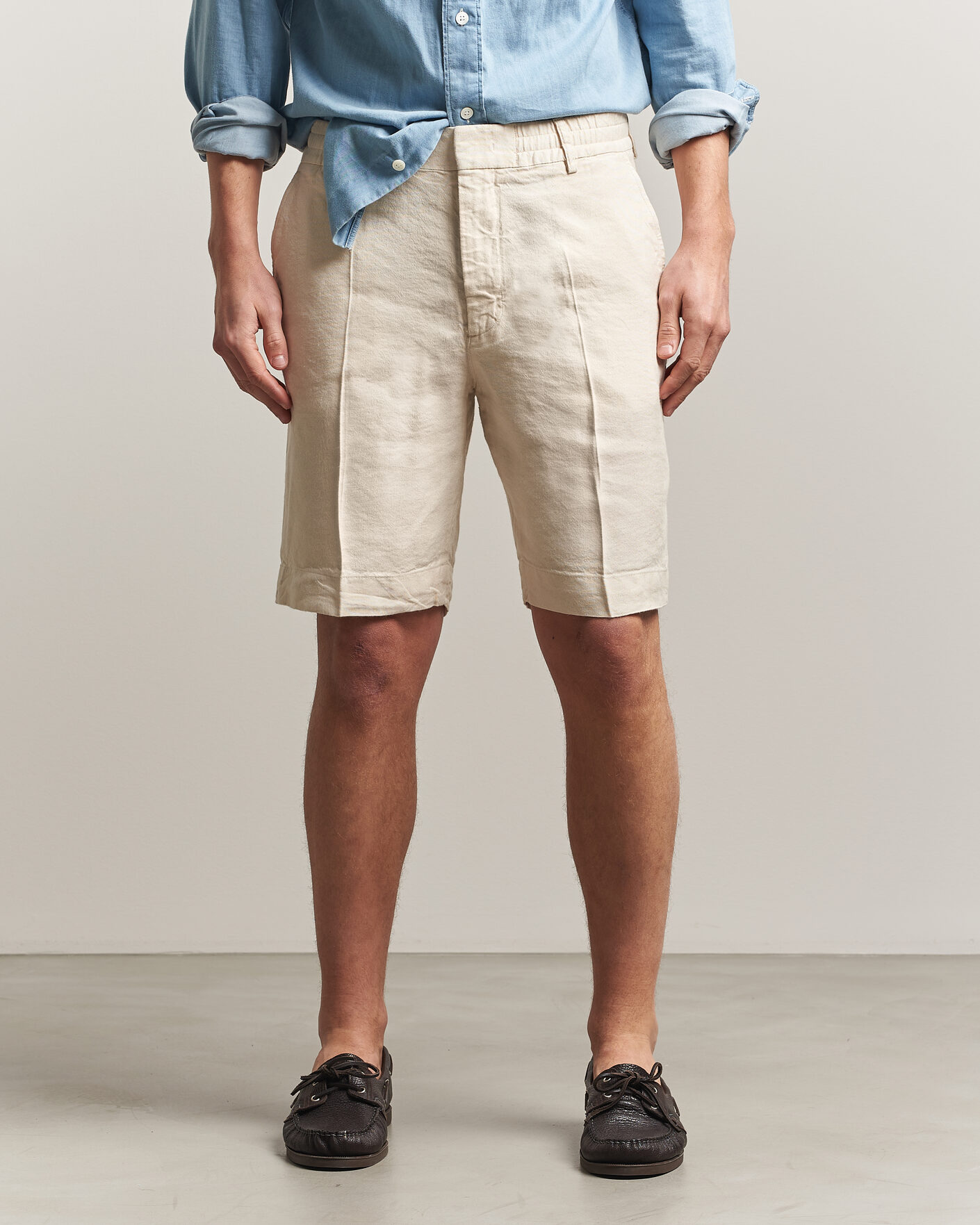 Herr | Shorts | NN07 | Billie Linen/Viscose Drawstring Shorts Ivory