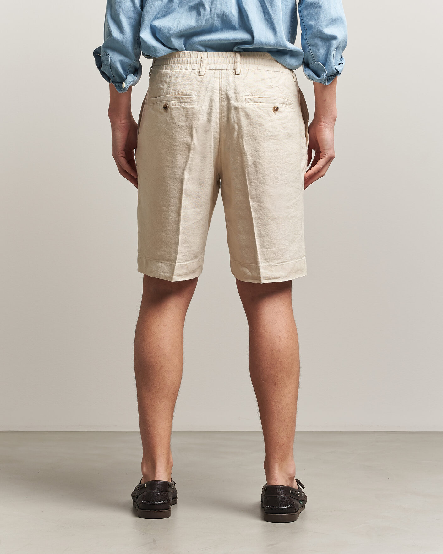 Herr | Shorts | NN07 | Billie Linen/Viscose Drawstring Shorts Ivory