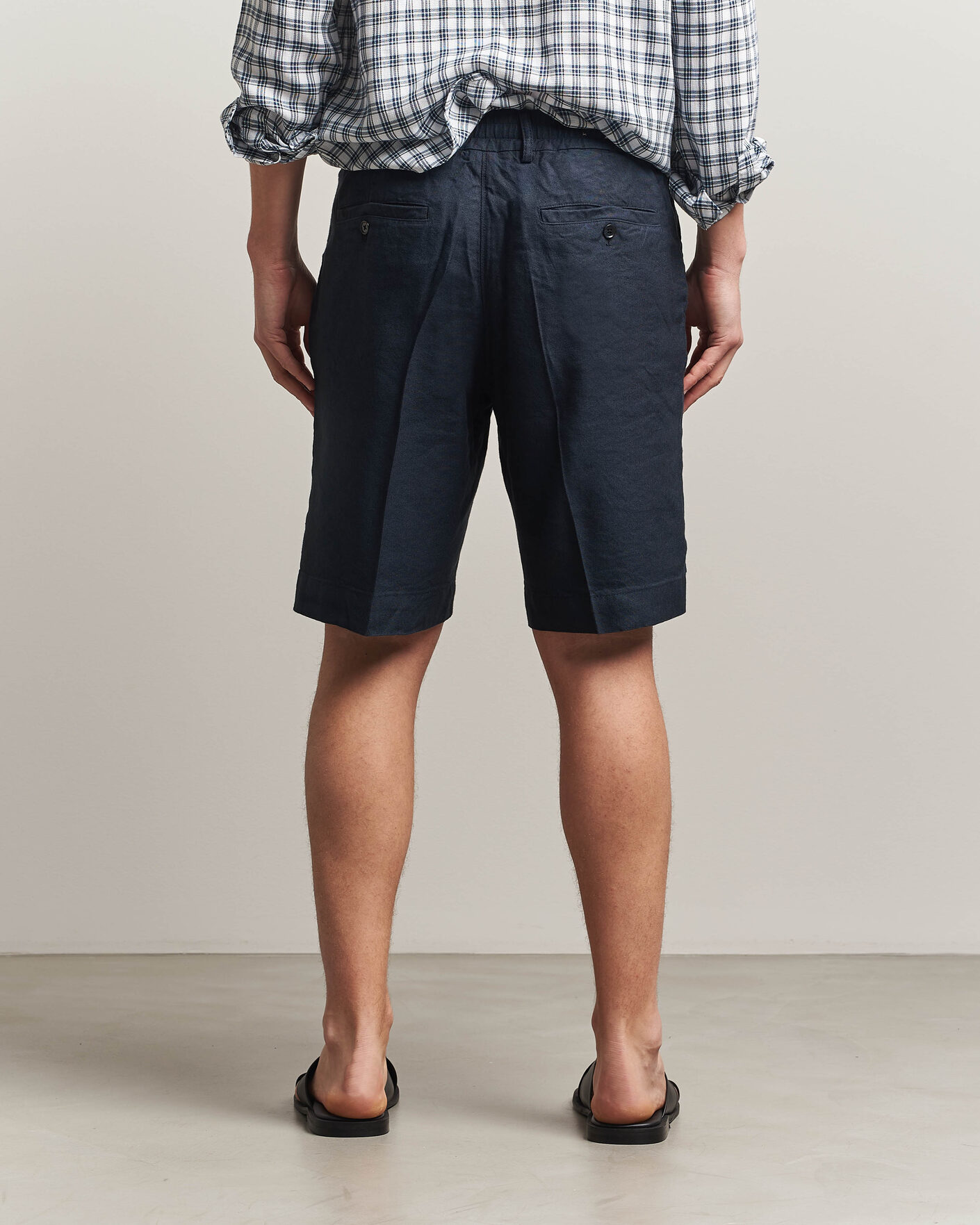 Herr | Shorts | NN07 | Billie Linen/Viscose Drawstring Shorts Deep Navy