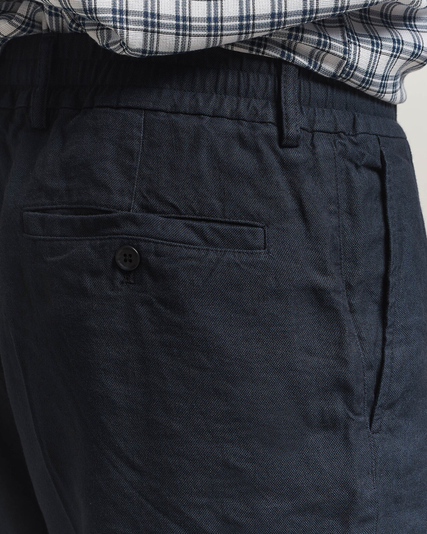 Herr | Shorts | NN07 | Billie Linen/Viscose Drawstring Shorts Deep Navy