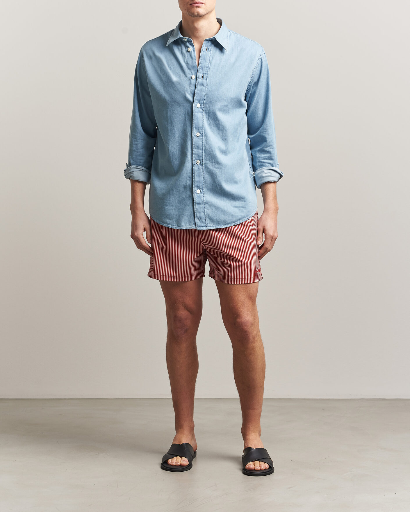 Herr | Badbyxor | NN07 | Holiday Swimshorts Red/White