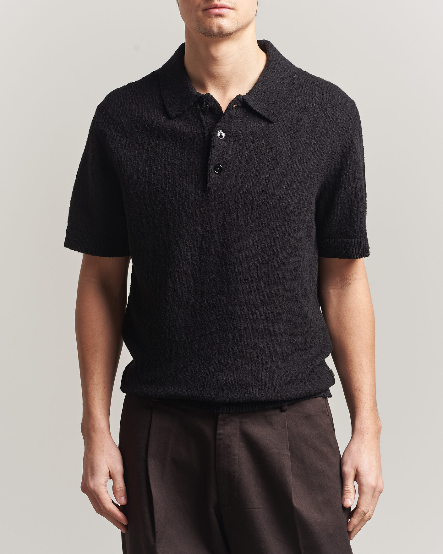Herr | Pikéer | NN07 | Randy Knitted Polo Black