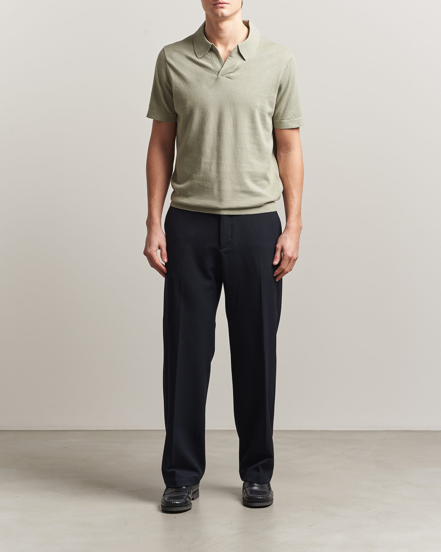 Herr | Pikéer | NN07 | Ryan Cotton/Linen Polo Sage Green