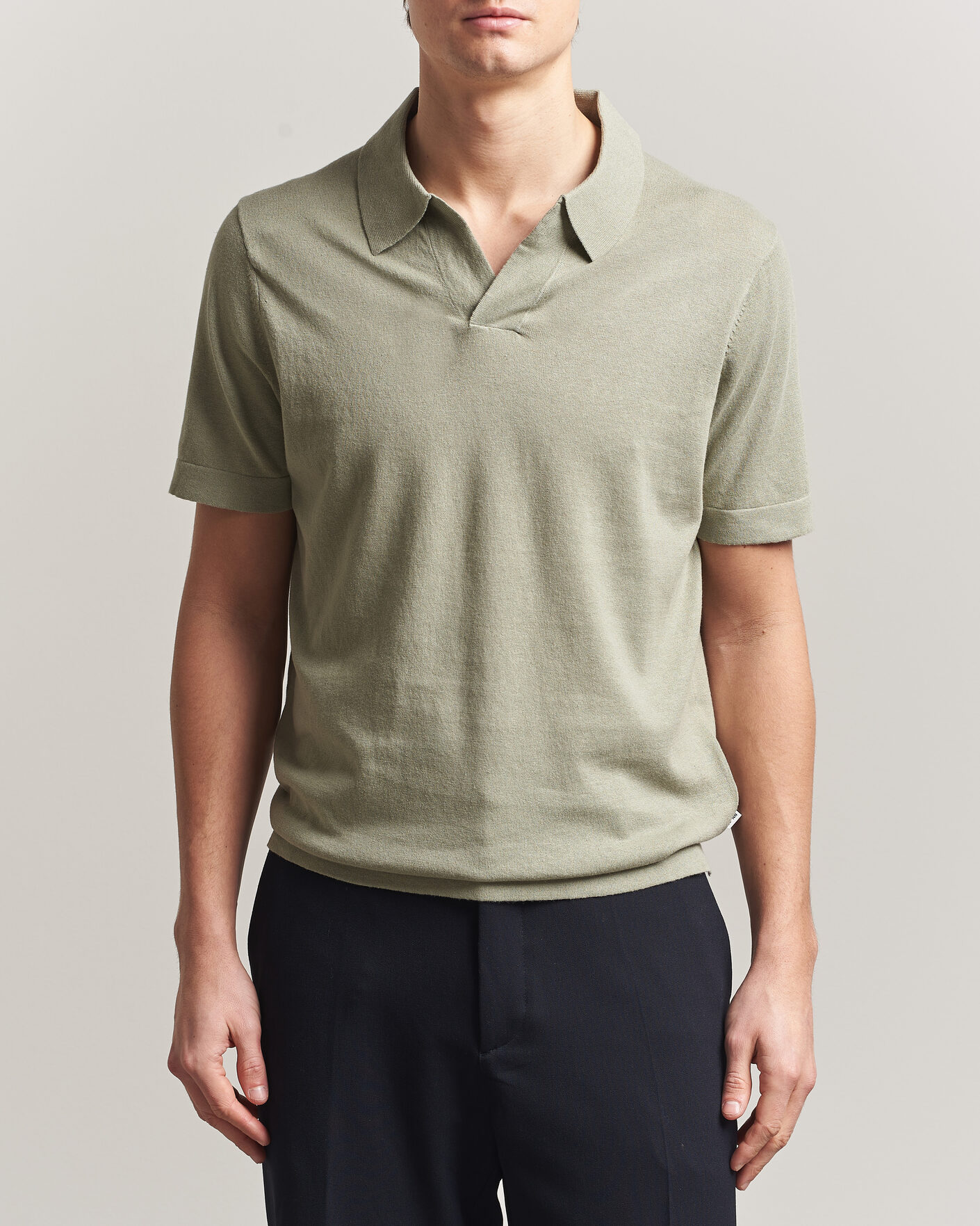 Herr | Pikéer | NN07 | Ryan Cotton/Linen Polo Sage Green