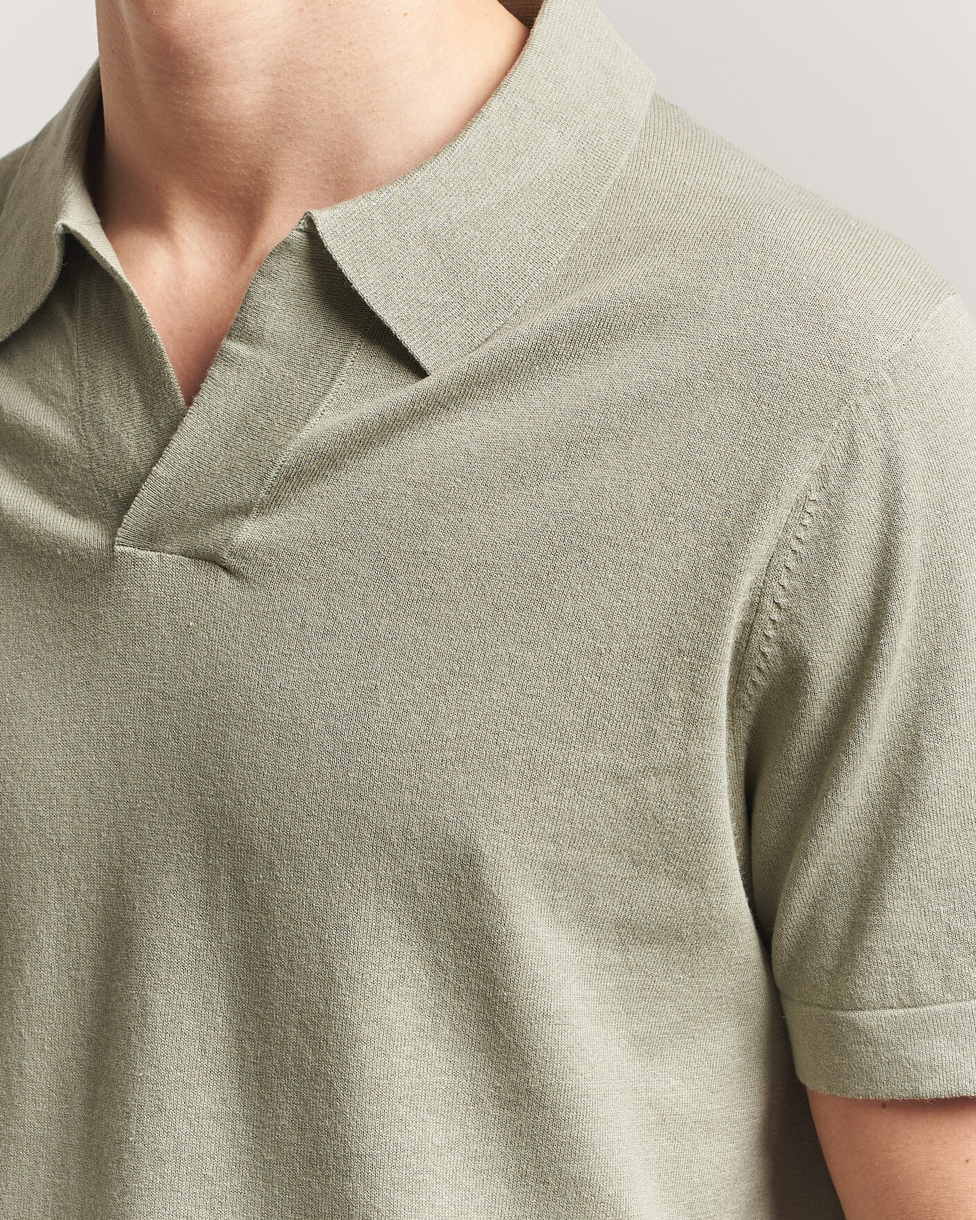 Herr | Pikéer | NN07 | Ryan Cotton/Linen Polo Sage Green