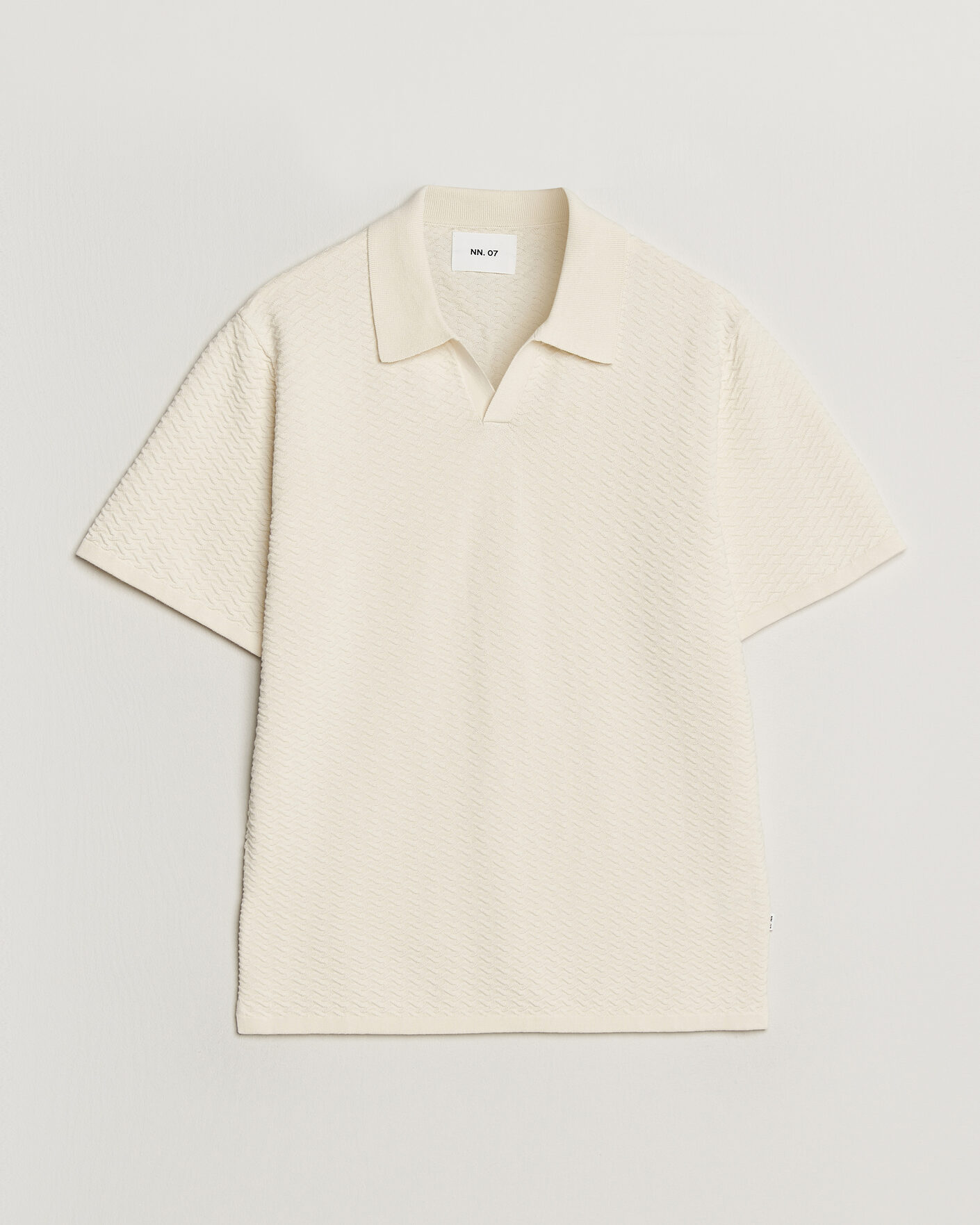 Herr | Pikéer | NN07 | Paul Structured Knitted Polo Ivory