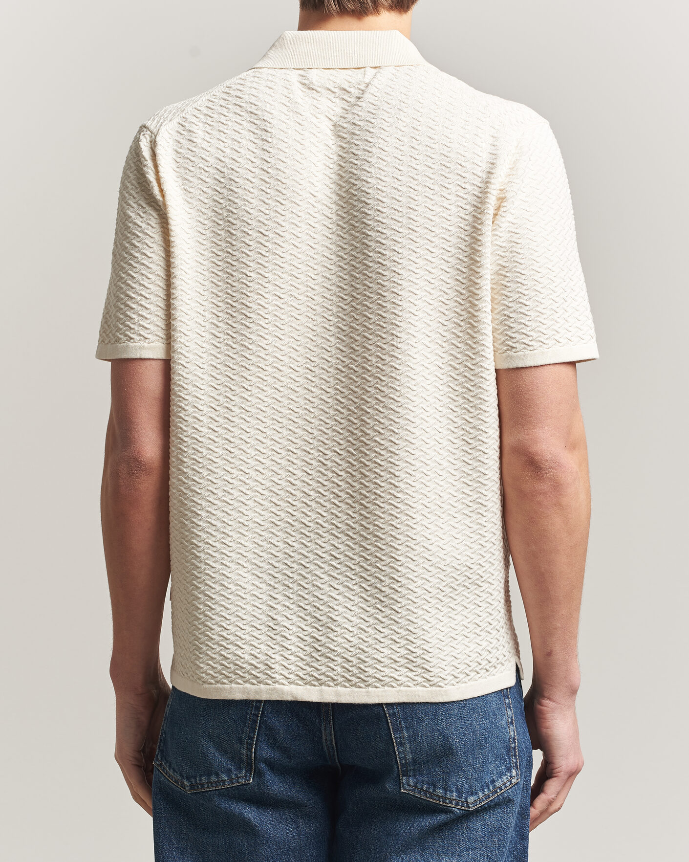 Herr | Pikéer | NN07 | Paul Structured Knitted Polo Ivory