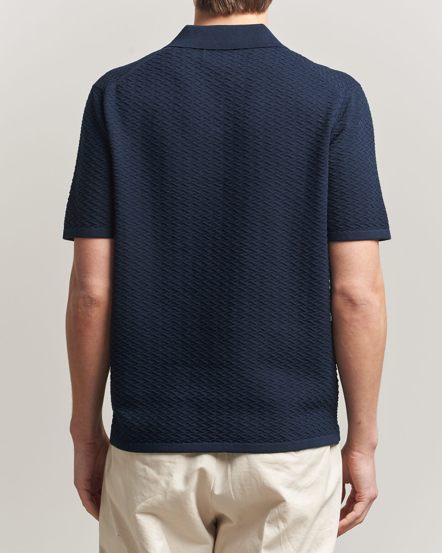 Herr | Pikéer | NN07 | Paul Structured Knitted Polo Navy Blue