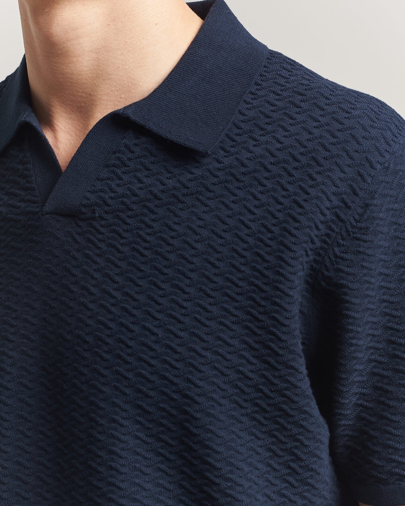 Herr | Pikéer | NN07 | Paul Structured Knitted Polo Navy Blue