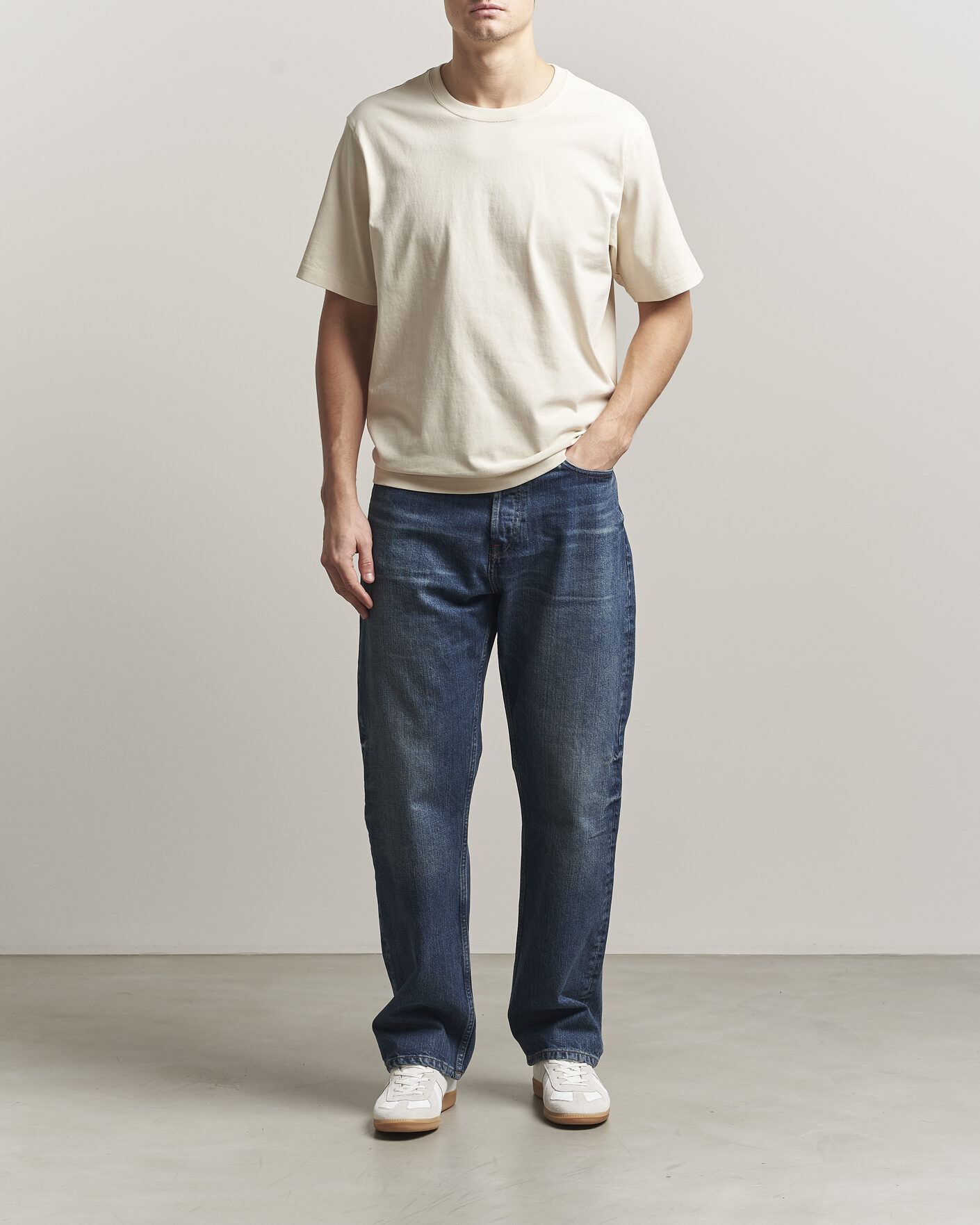 Herr | T-Shirts | NN07 | Jett Washed Printed Crew Neck T-Shirt Ivory