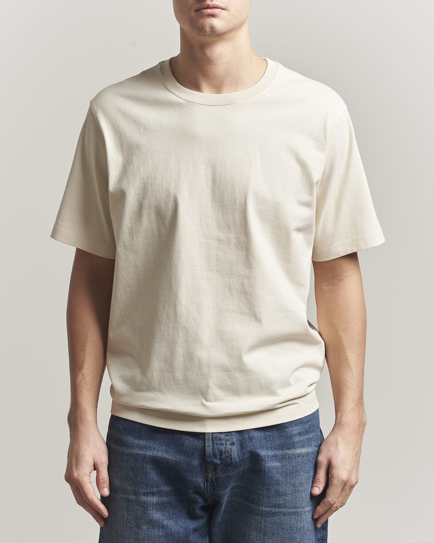 Herr | T-Shirts | NN07 | Jett Washed Printed Crew Neck T-Shirt Ivory
