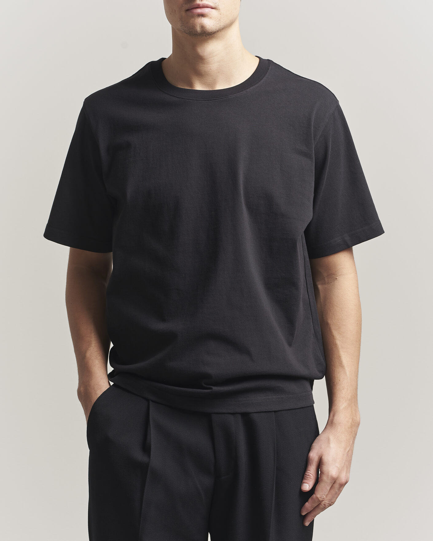 Herr | T-Shirts | NN07 | Jett Washed Printed Crew Neck T-Shirt Black