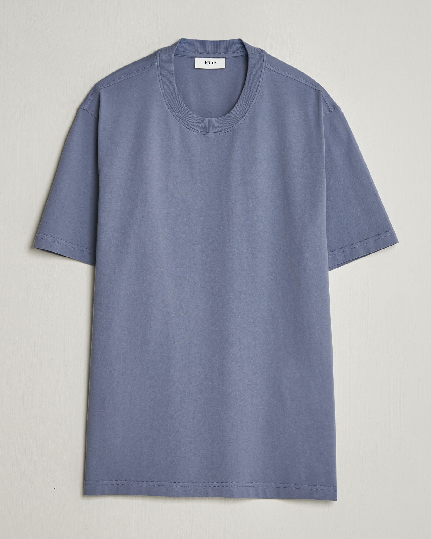 Herr | T-Shirts | NN07 | Adam Pima Crew Neck T-Shirt Stone Blue