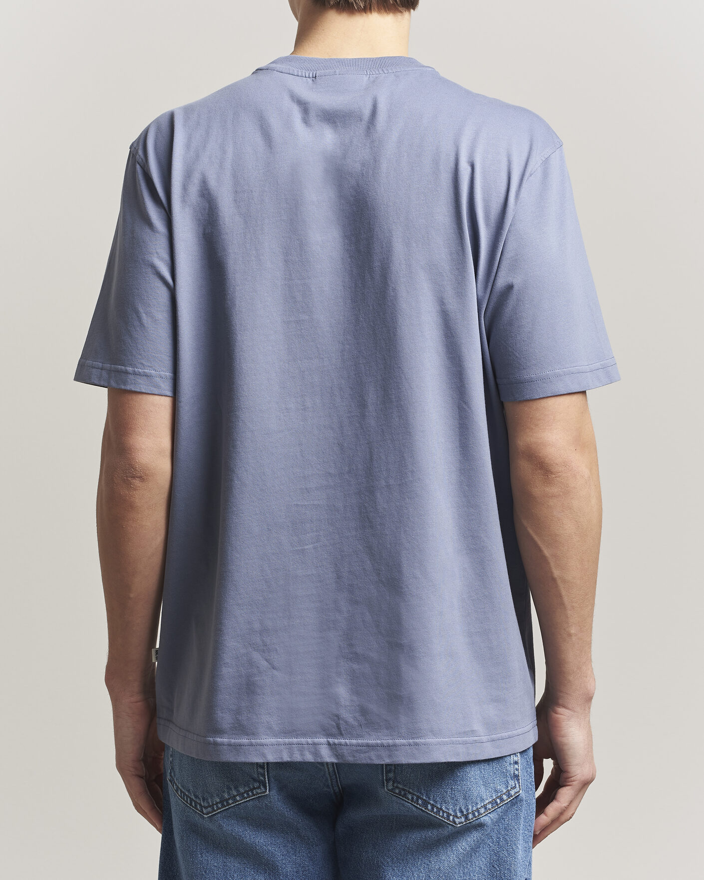 Herr | T-Shirts | NN07 | Adam Pima Crew Neck T-Shirt Stone Blue