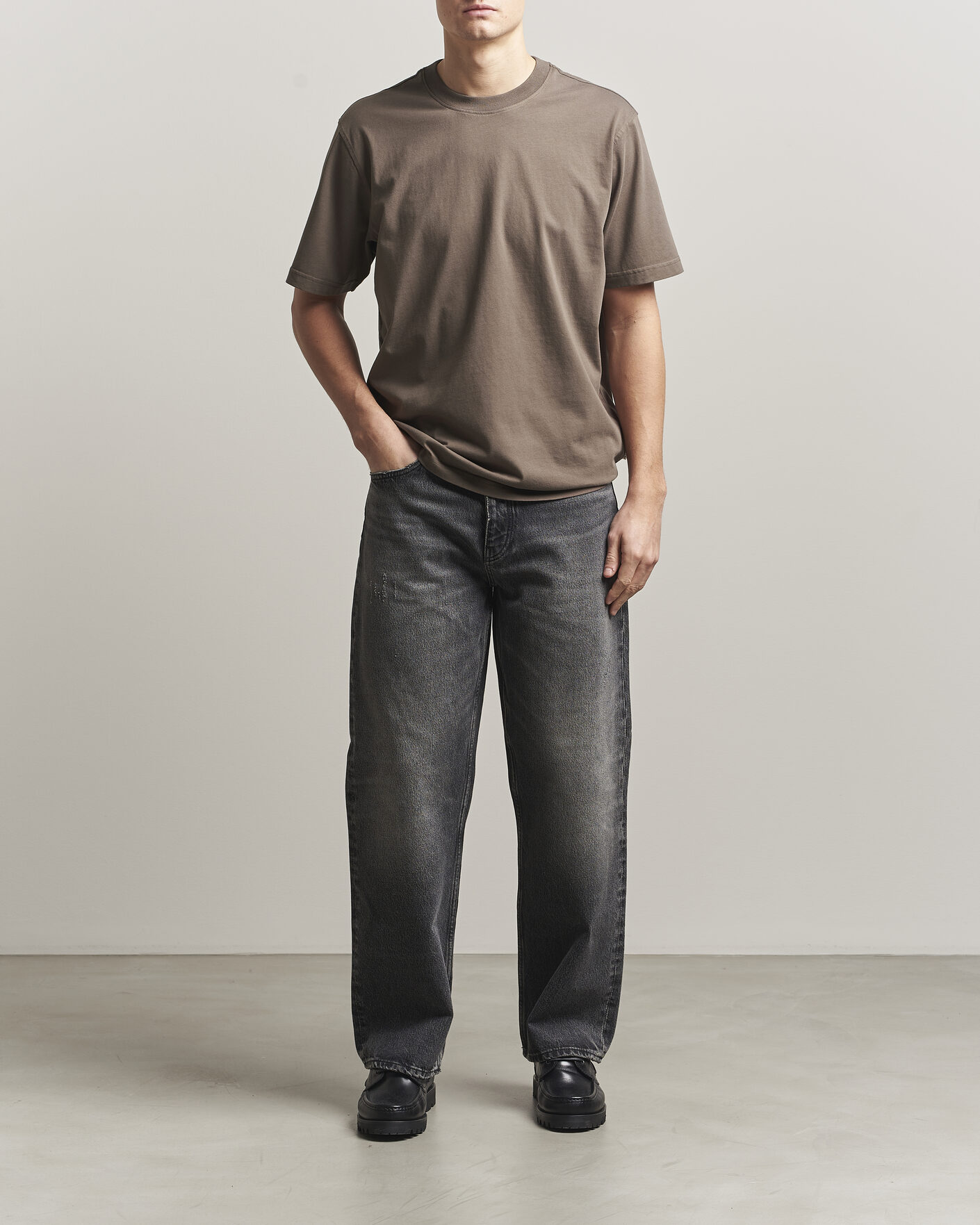 Herr | T-Shirts | NN07 | Adam Pima Crew Neck T-Shirt Mable Husk