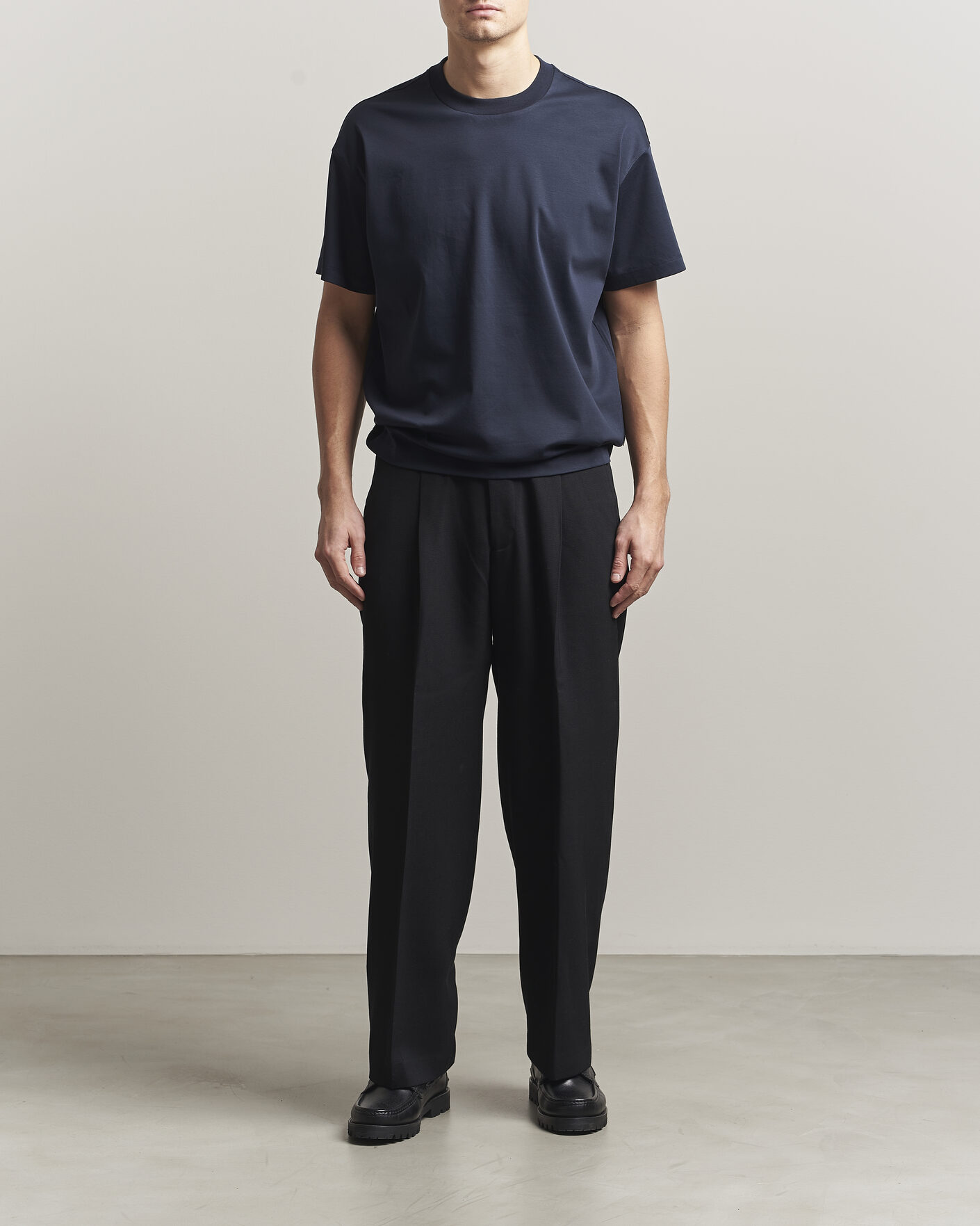 Herr | T-Shirts | NN07 | Lionel Mercerized Crew Neck T-Shirt Navy Blue