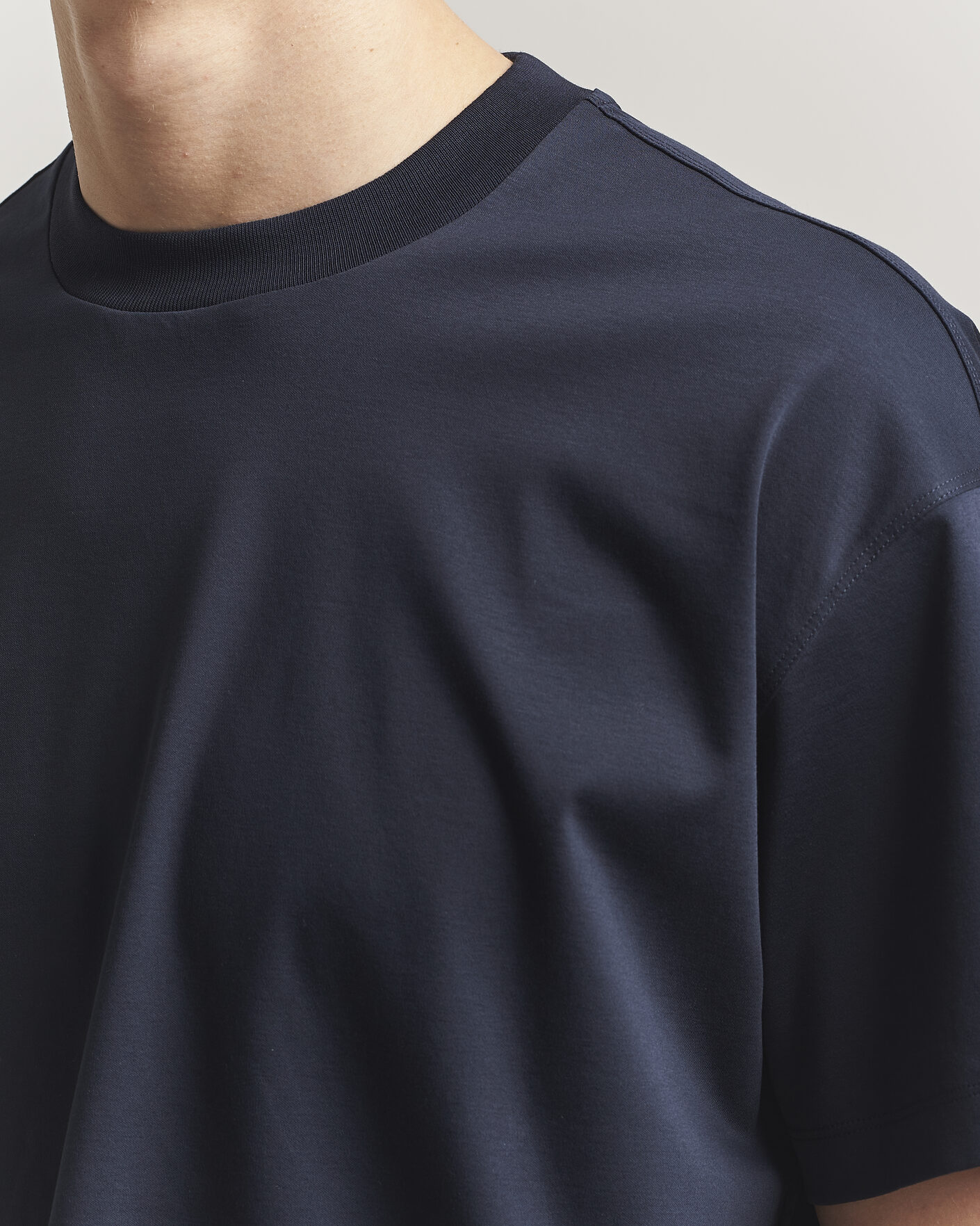 Herr | T-Shirts | NN07 | Lionel Mercerized Crew Neck T-Shirt Navy Blue