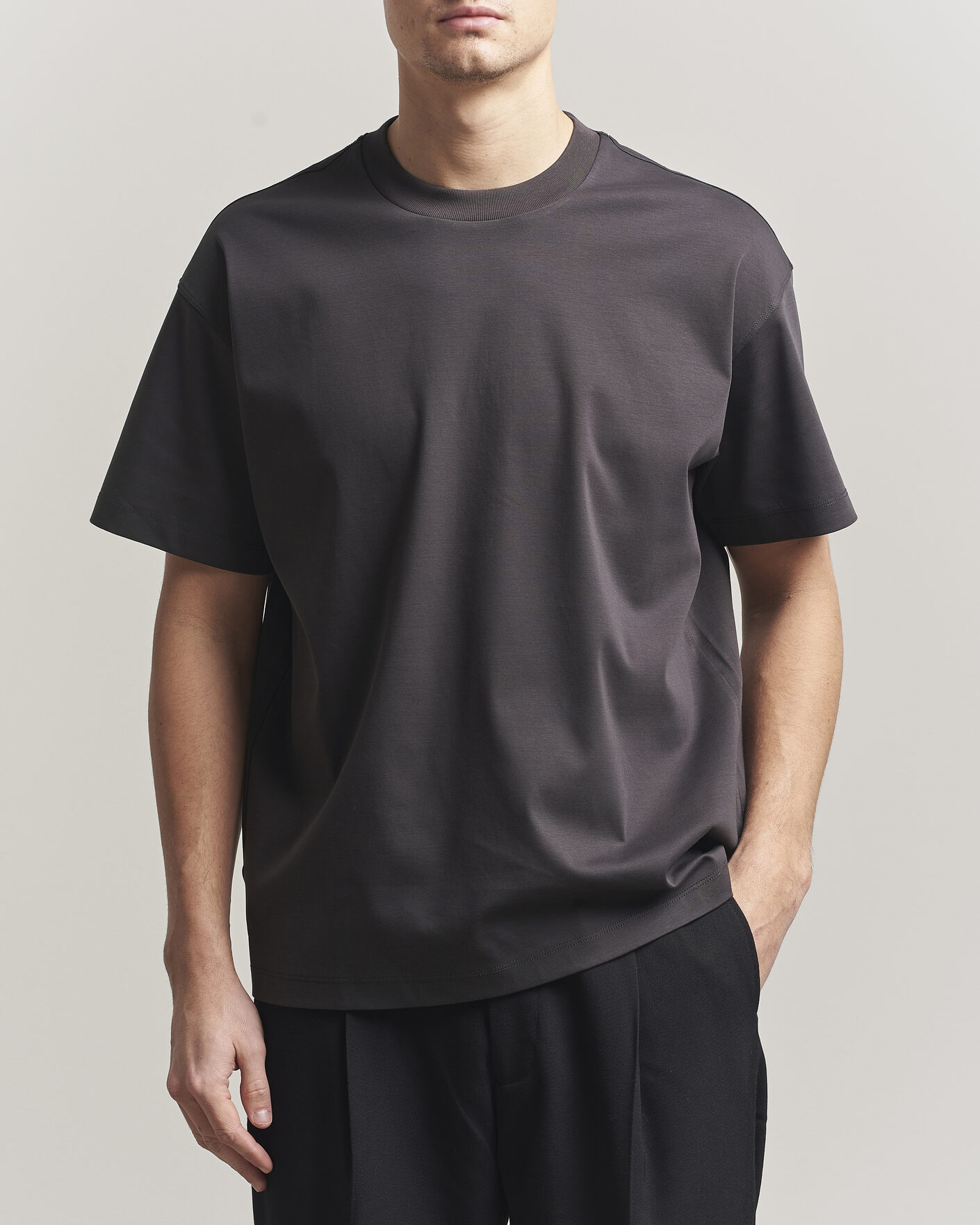 Herr | T-Shirts | NN07 | Lionel Mercerized Crew Neck T-Shirt Deep Truffle